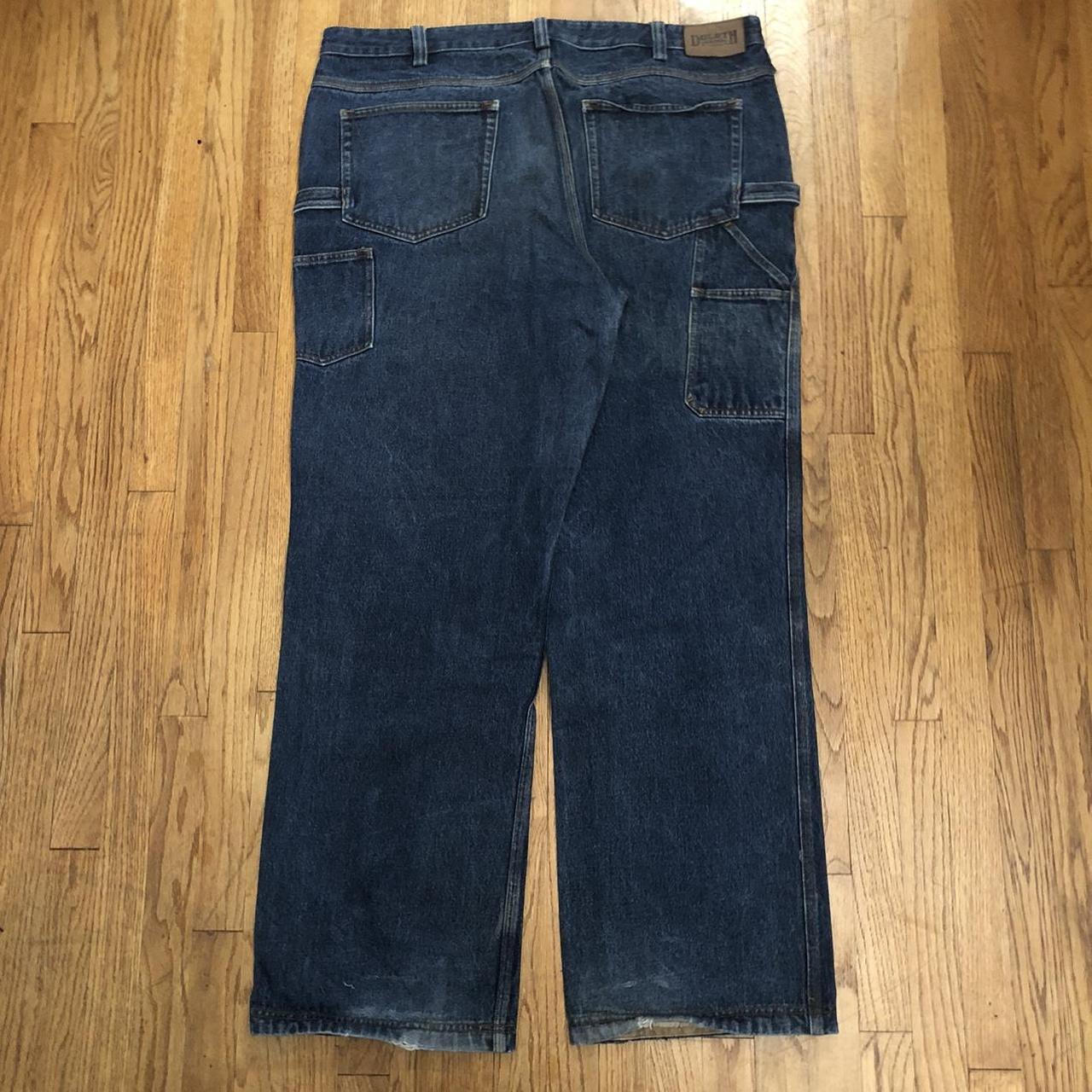 Duluth Trading Company Men's Navy and Blue Jeans | Depop