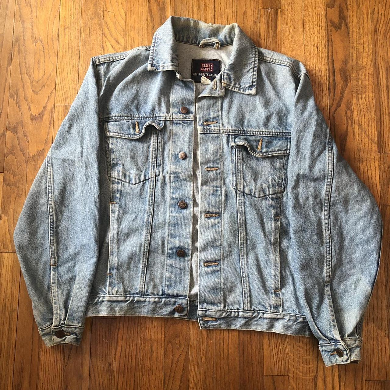 Faded Glory Denim Jacket Size S Solid jacket,... - Depop