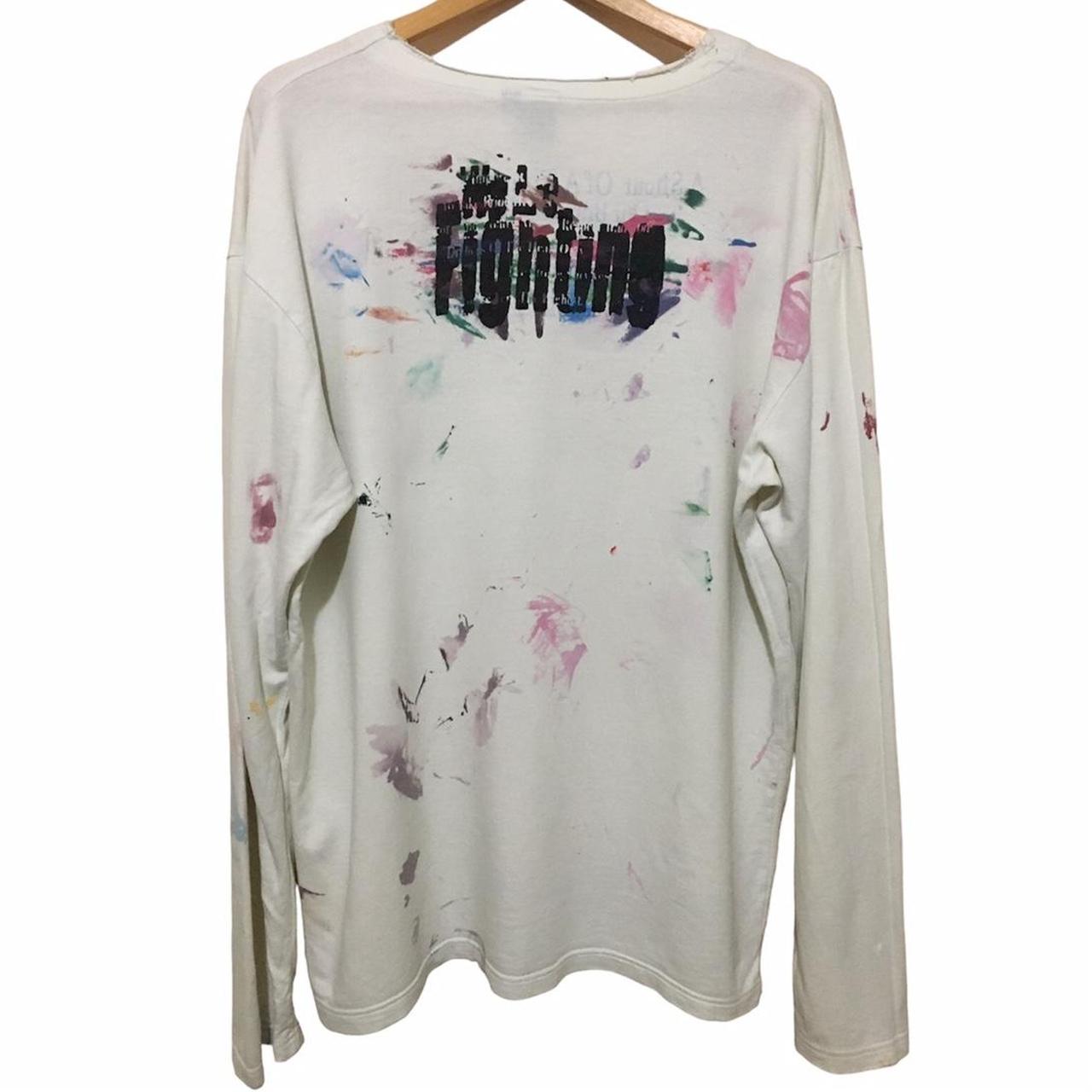 phat farm y2K distressed paint splatter long sleeve... - Depop