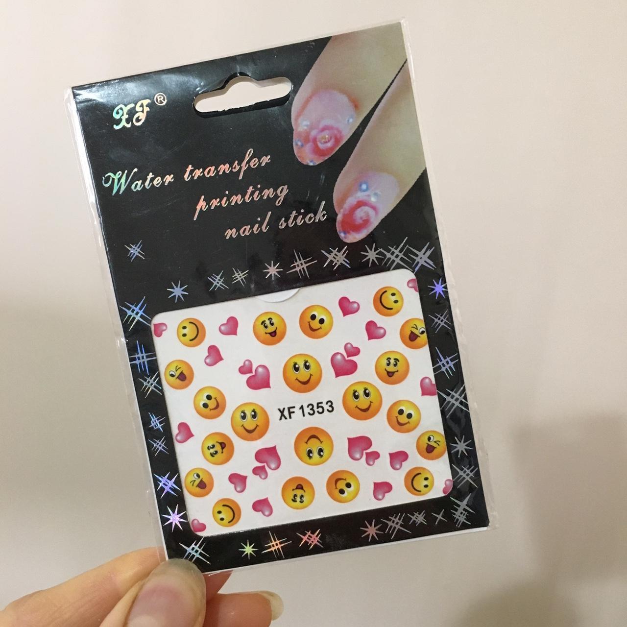 Y2K smiley face nail transfer stickers brand new - Depop