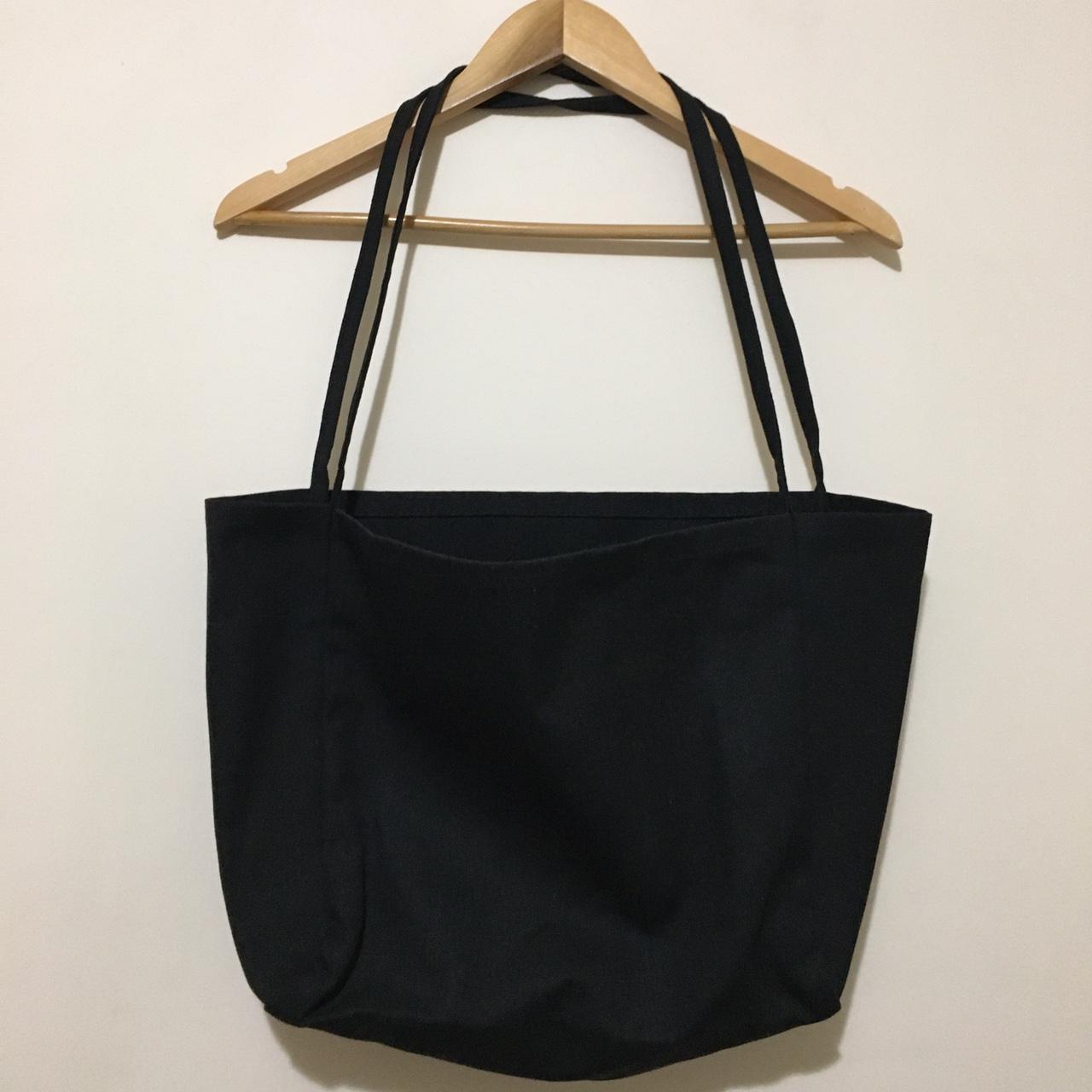 black canvas tote bag with thin straps brand new... - Depop