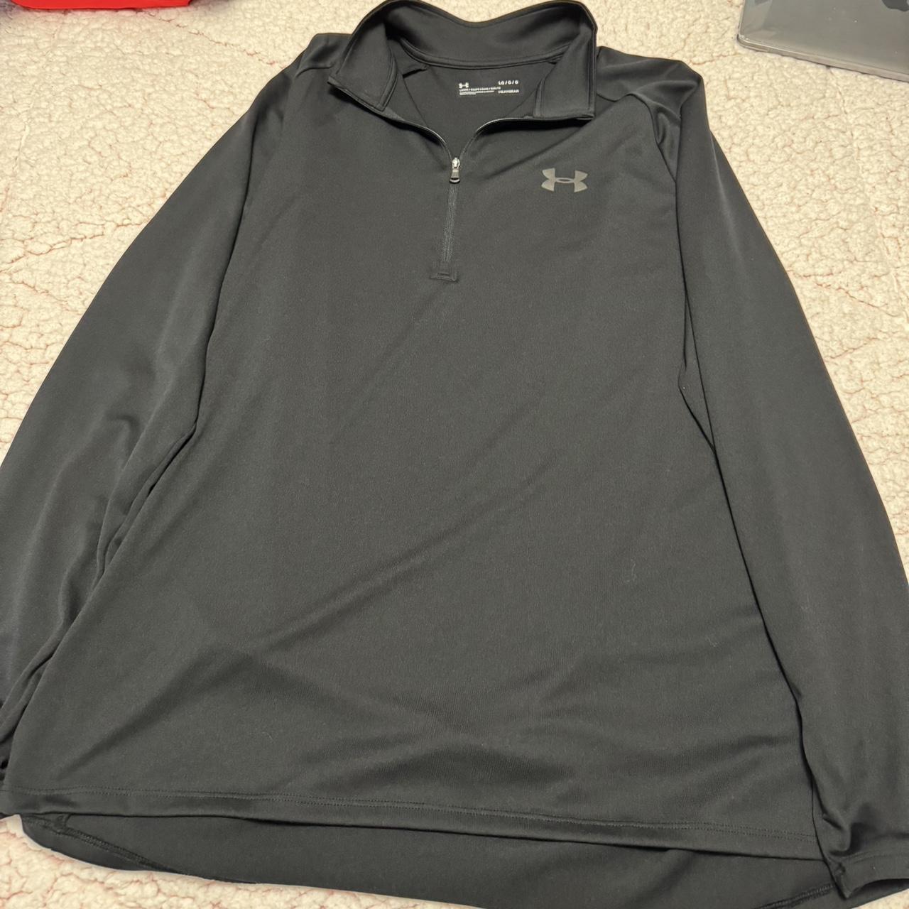 Black under armor quarter zip size large barley worn - Depop