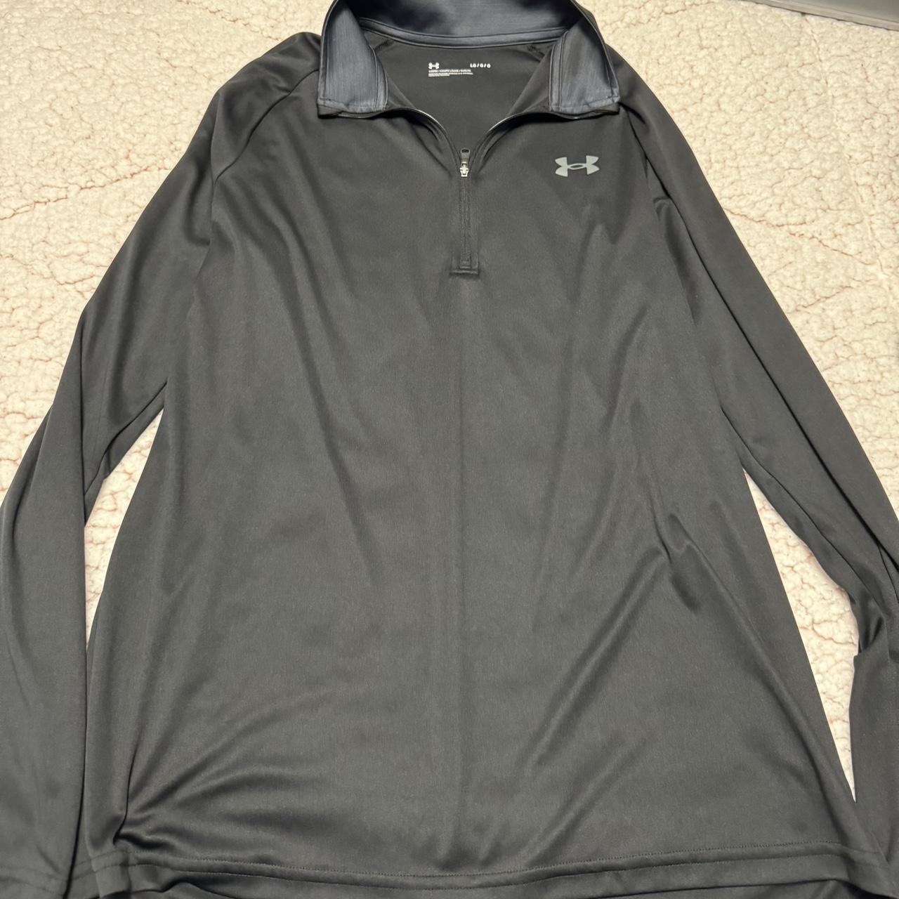 under armor black quarter zip size large barley worn - Depop