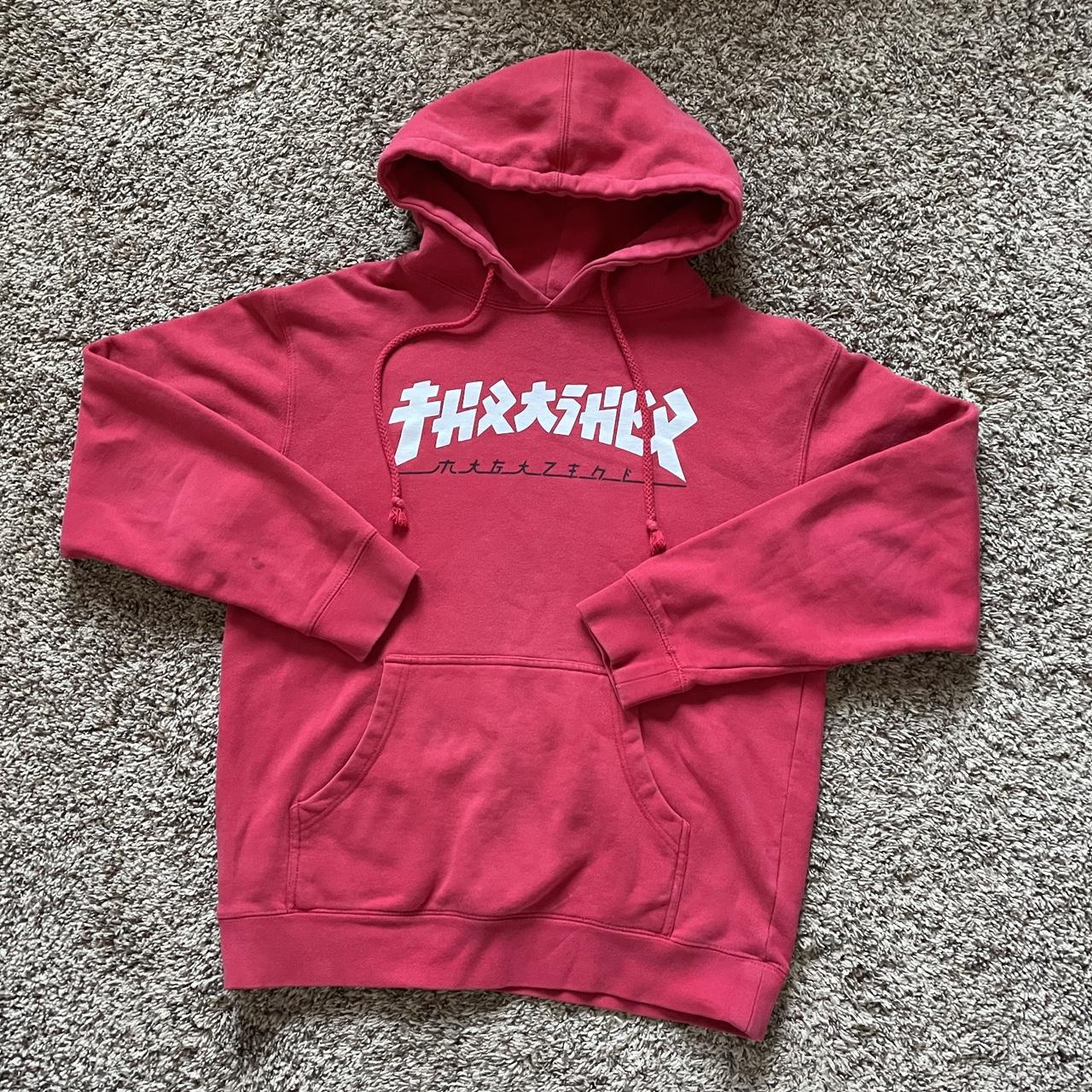 Thrasher godzilla red top hoodie