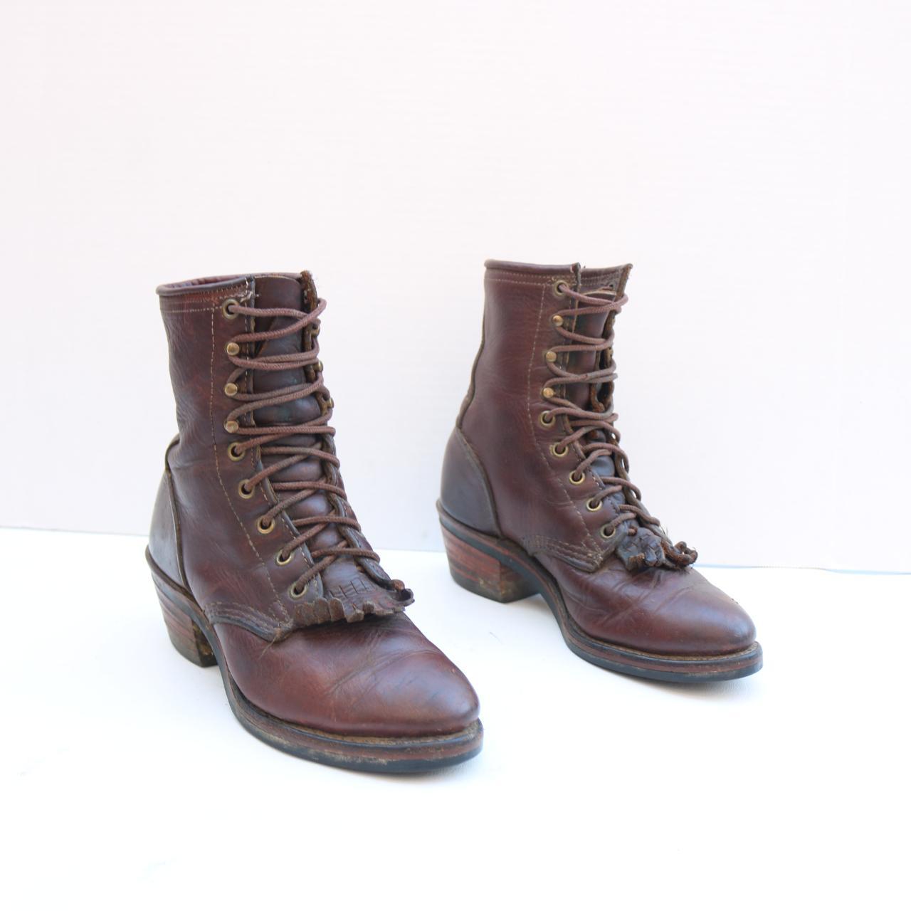 This is pair of Roper boots with vibram soles size... Depop