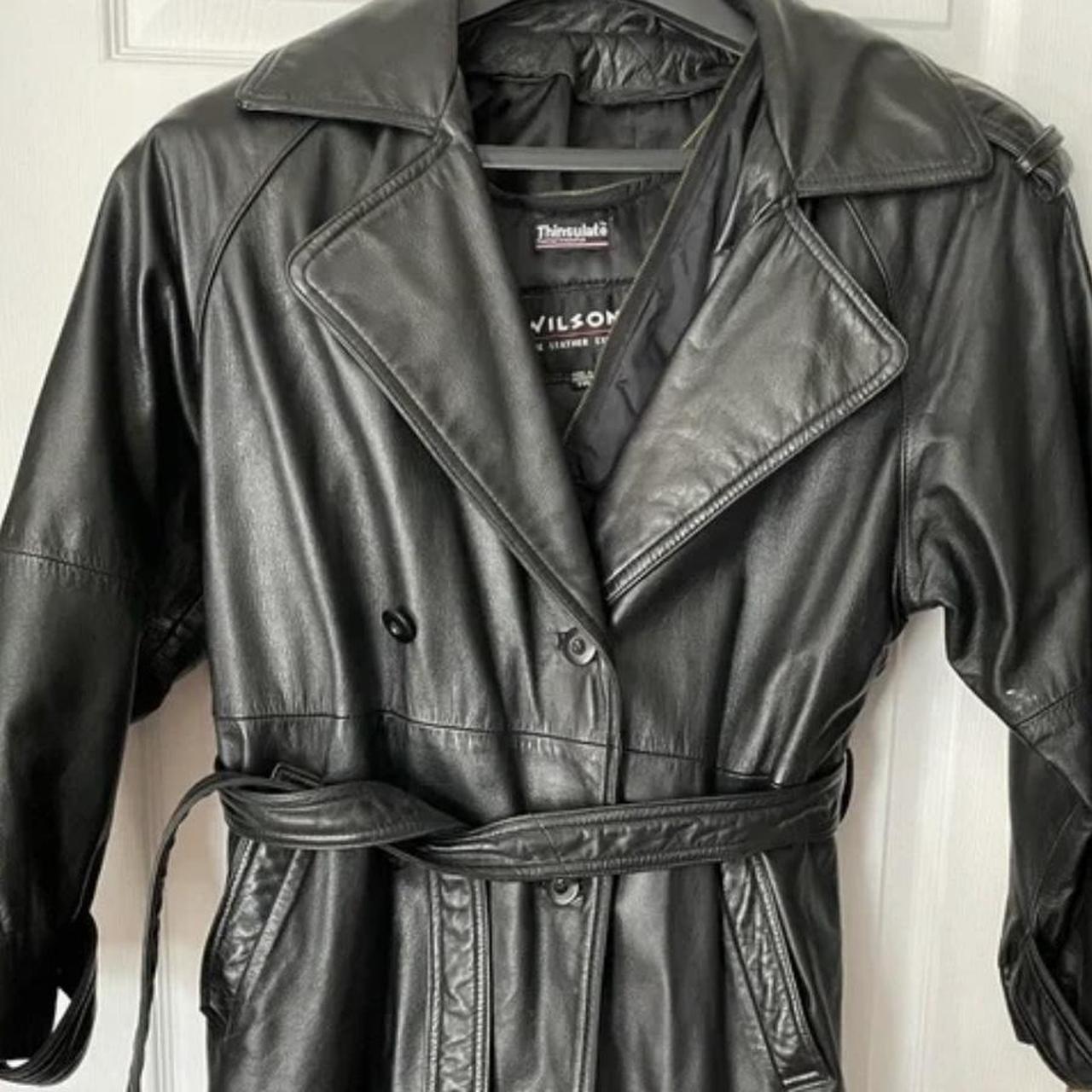 Vintage Wilson’s leather trench coat #vintage... - Depop
