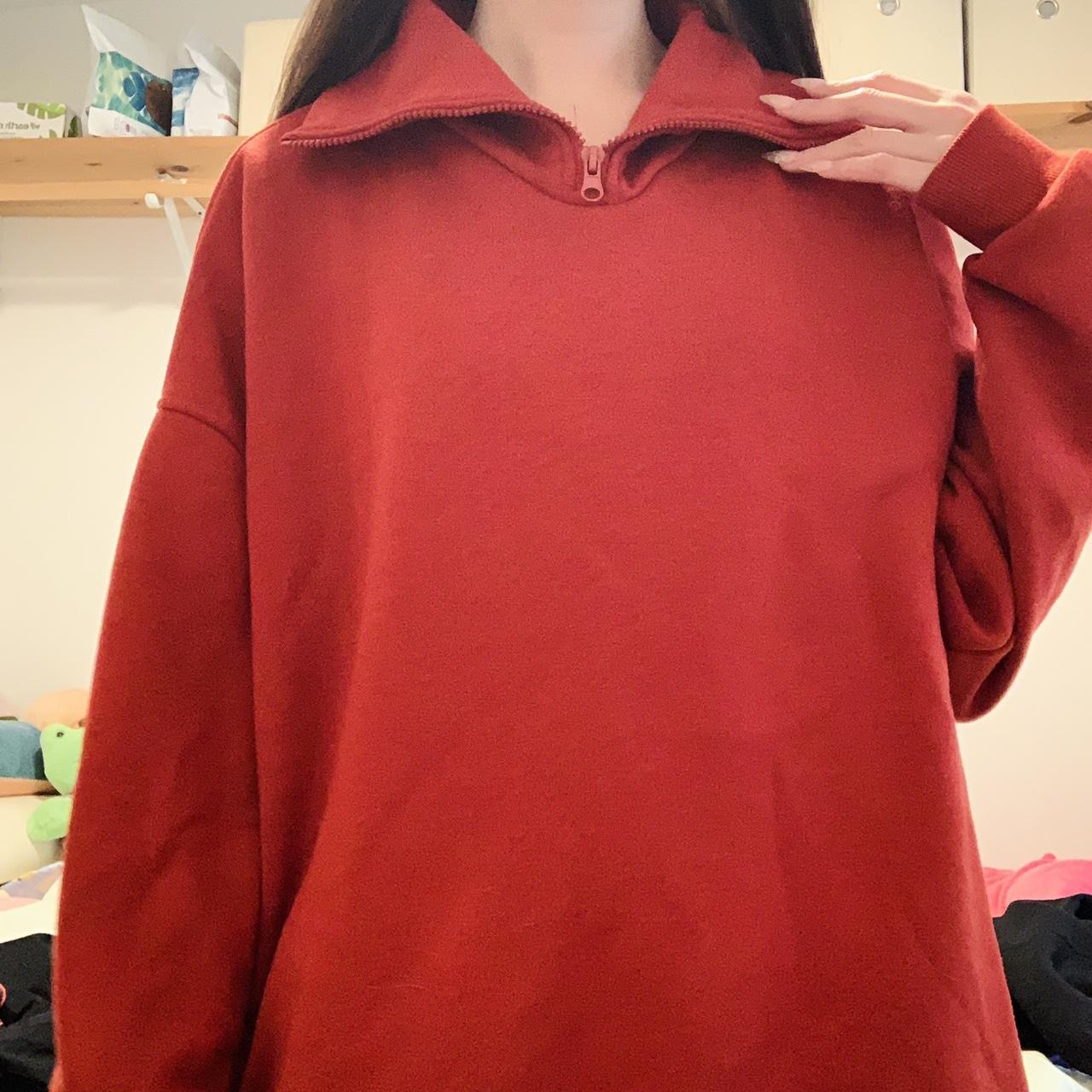 OVERSIZED HALF ZIP SWEATER size: small (fits... - Depop