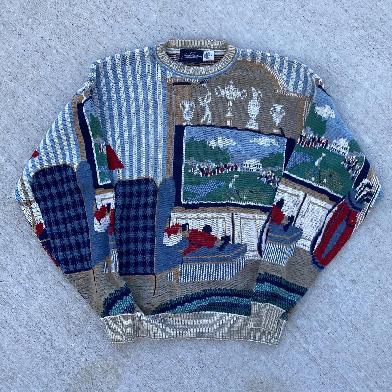 Vintage Golf Knitted Graphic Sweater In great... - Depop