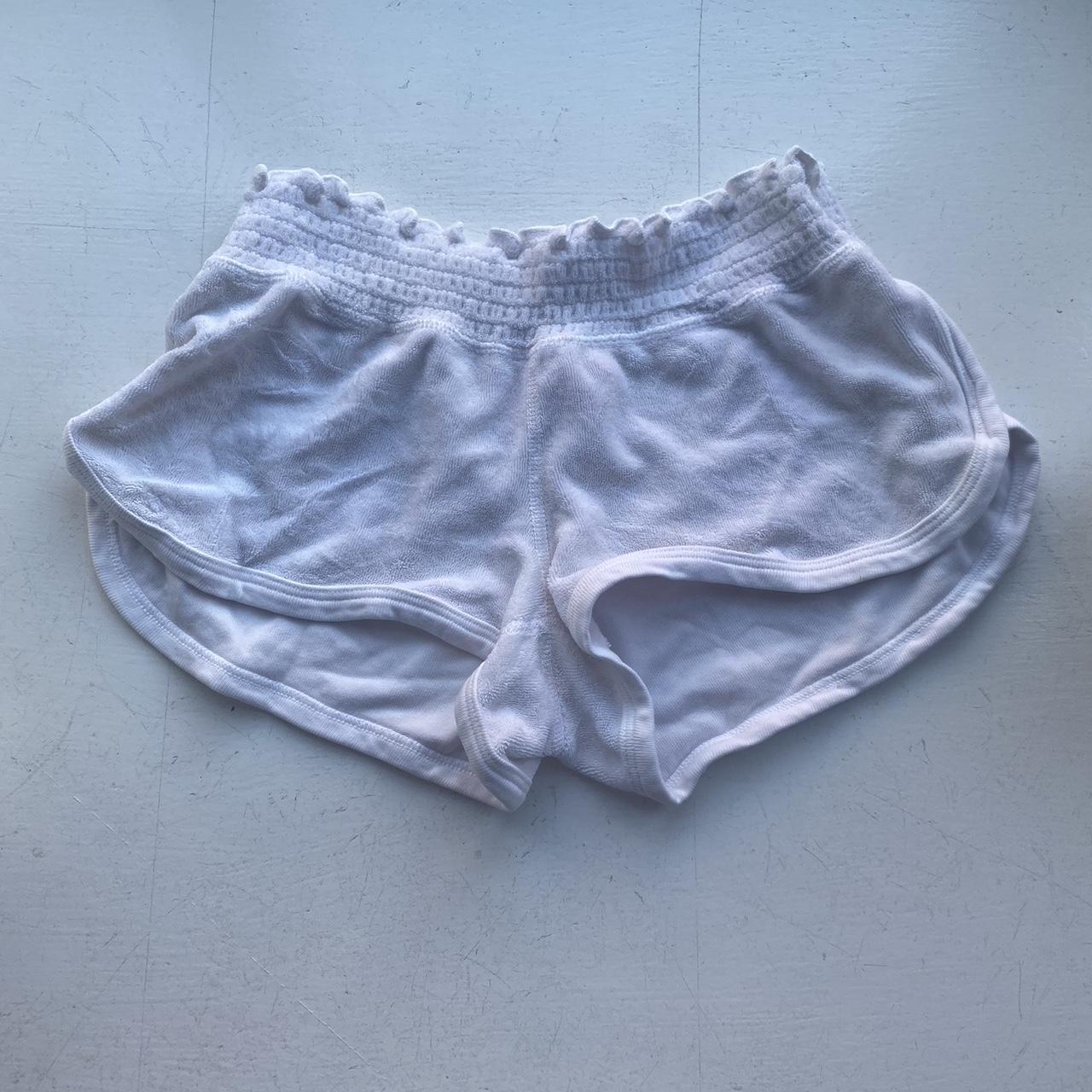 Juicy Couture Women's White and Blue Shorts | Depop