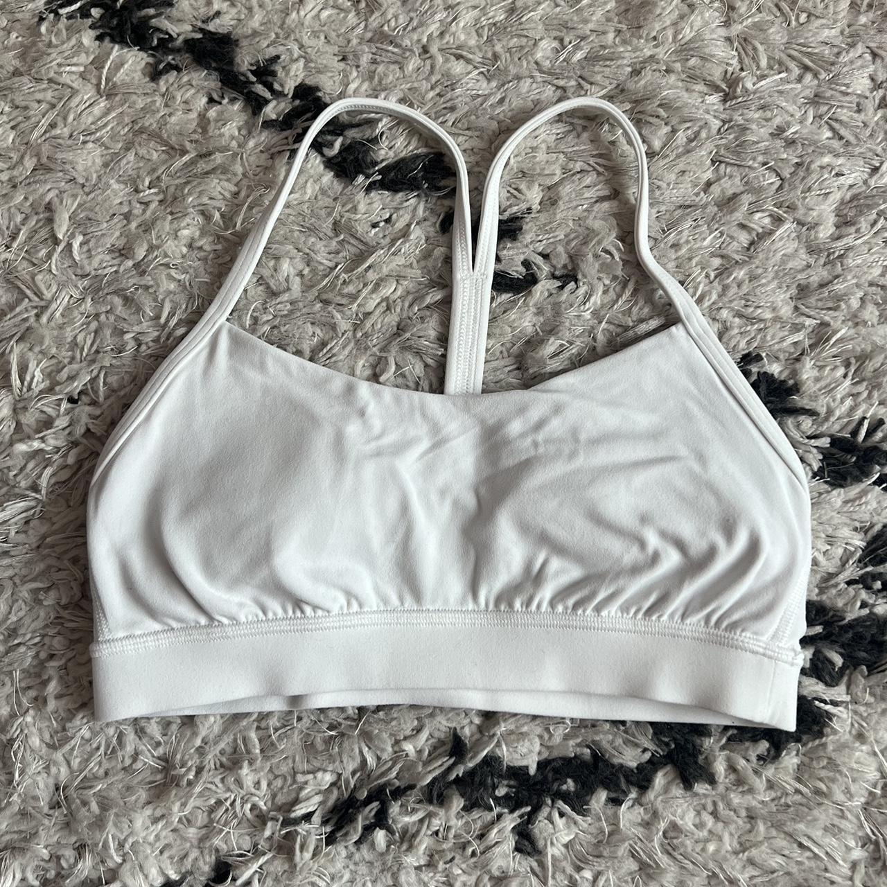 white Lululemon bra size 6 worn & washed once... - Depop