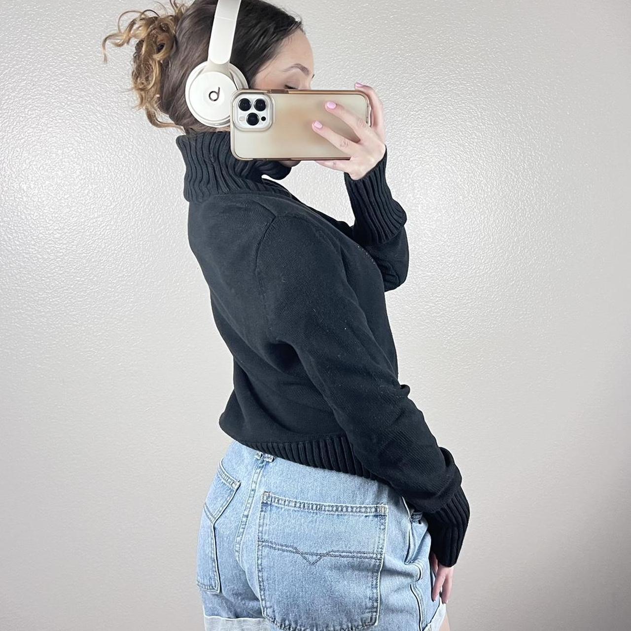Y2k DKNY turtleneck sweater with rhinestones Tags | Depop