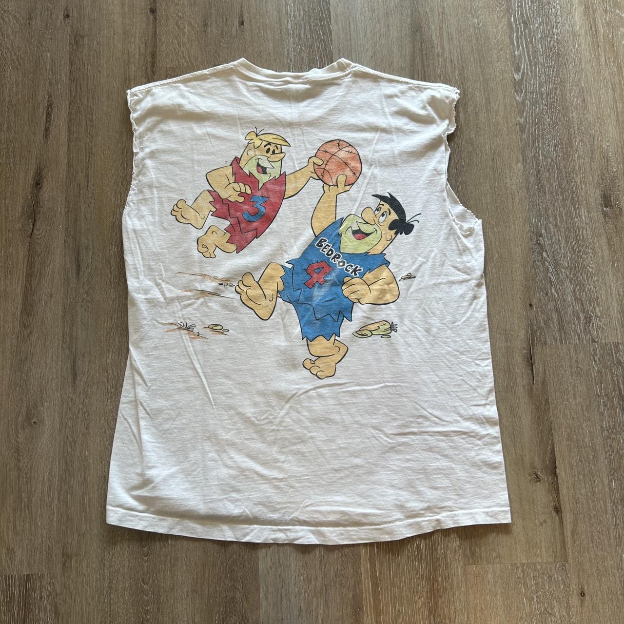 Vintage 1993 Flintstones basketball tee. Shirt has... - Depop