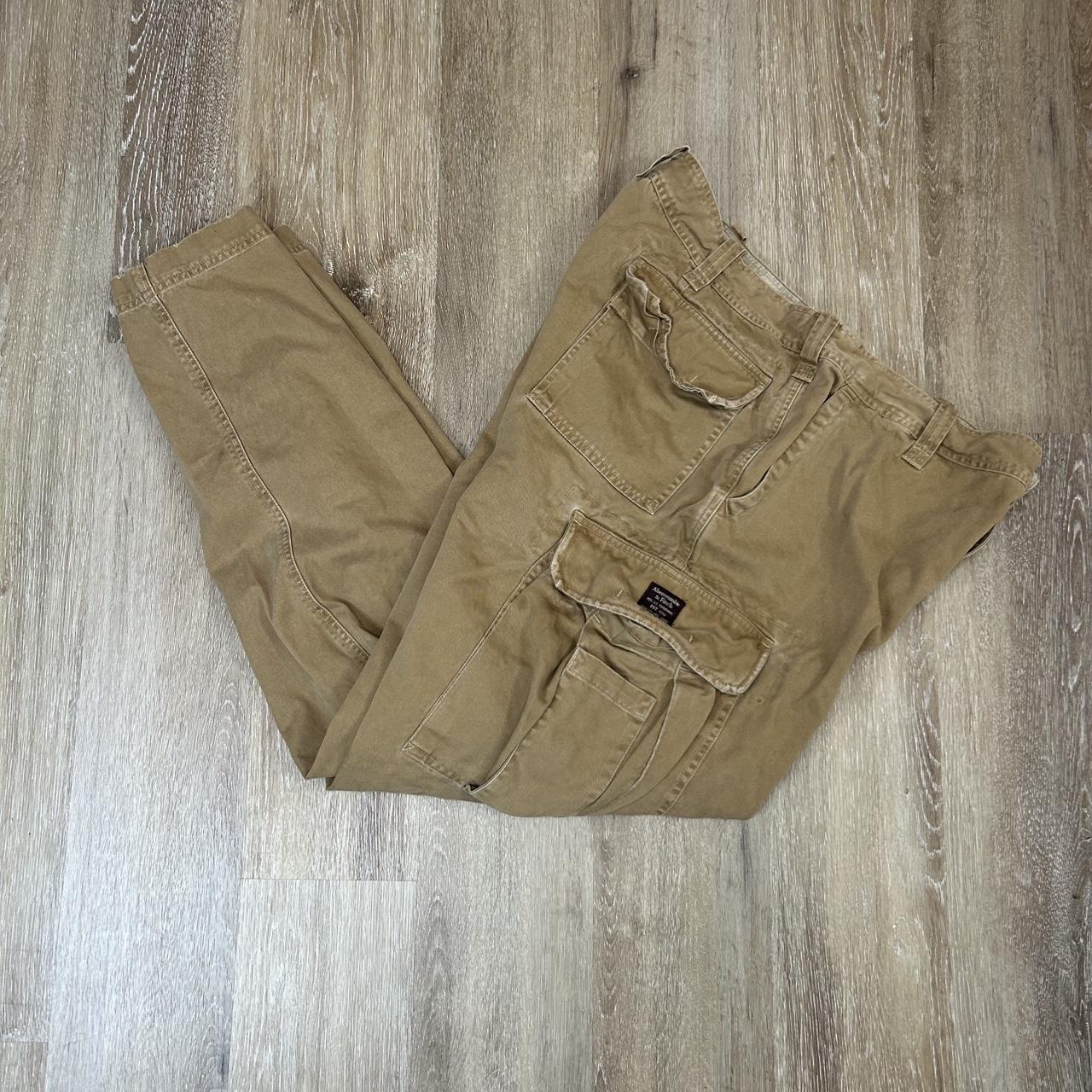 Abercrombie And Fitch Khaki Cargo Pants • Size: - Depop