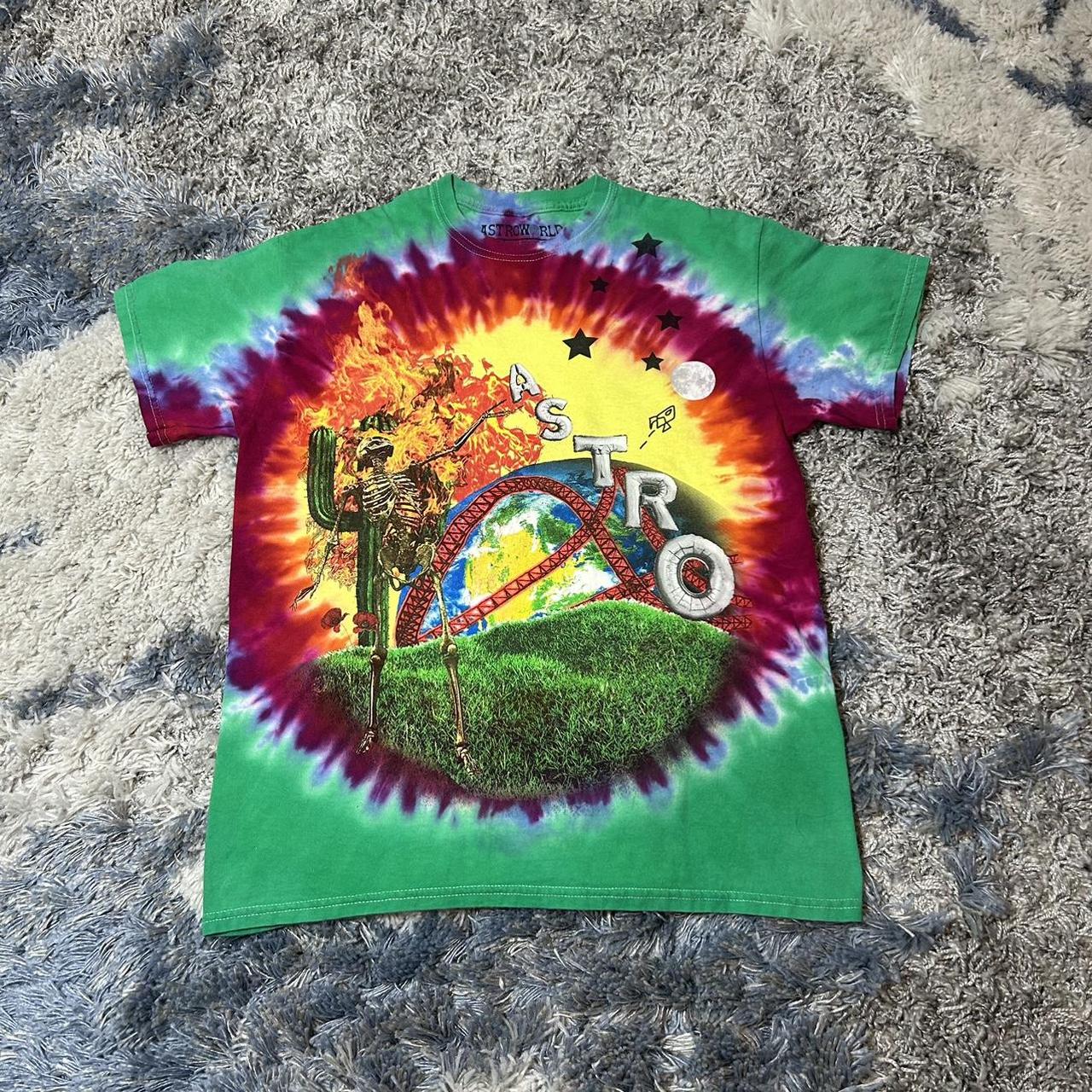 2018 Travis Scott Astroworld Smiley Tie Dye Tee with