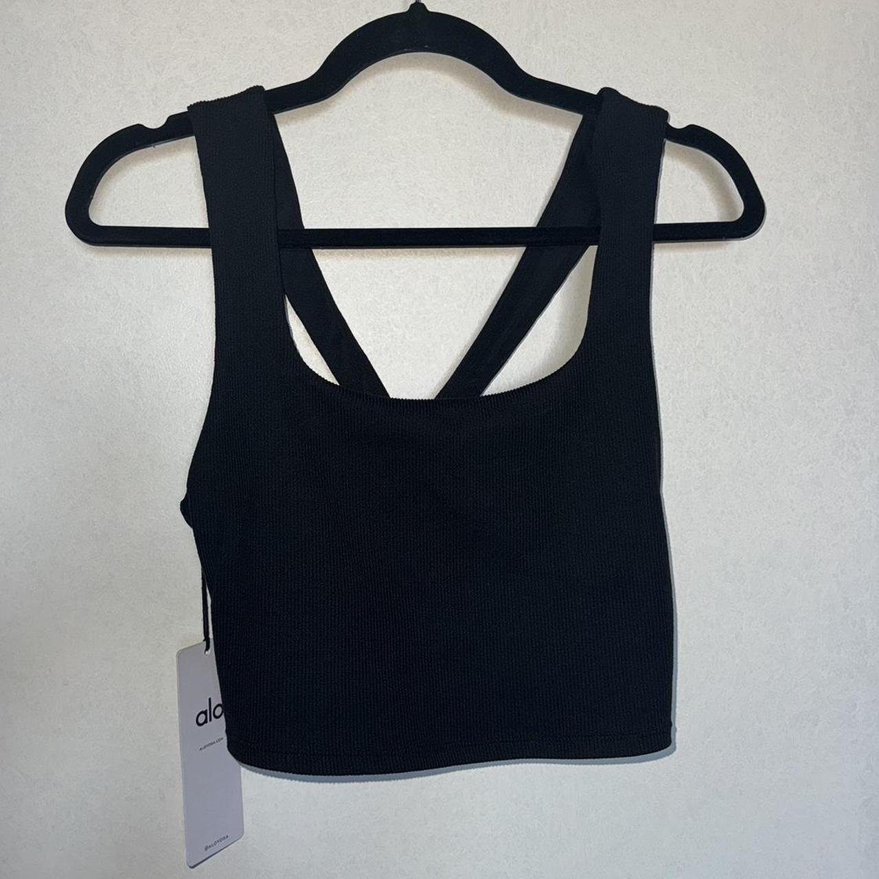 Alosoft ribbed chic bra tank features a - Depop