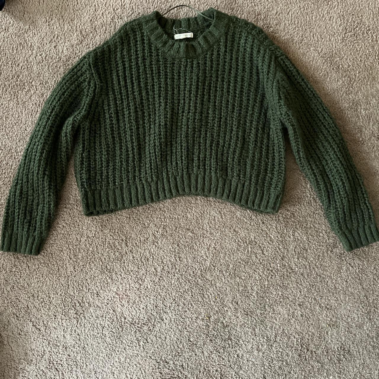 Pacsun cropped green sweater Womens small #pacsun... - Depop
