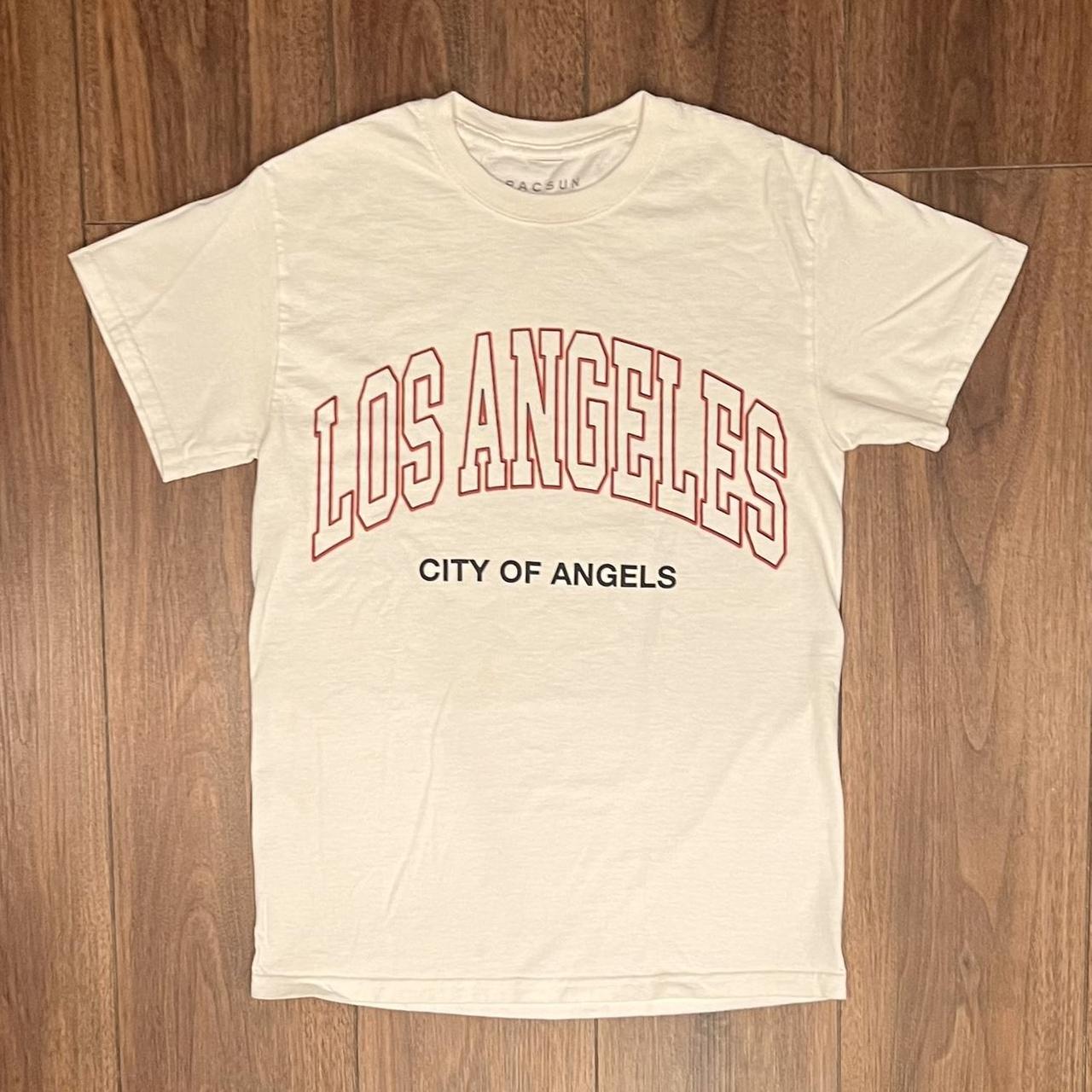 Pacsun city of angels slogan detail hoodie in brown