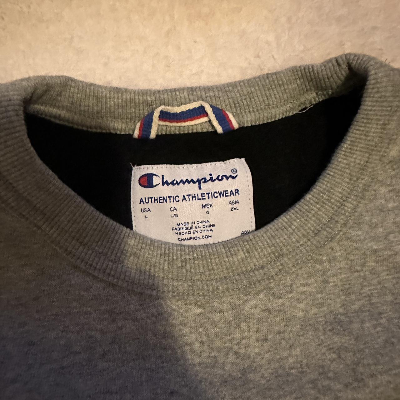 Plain grey champion hoodie Size L #champion #vintage - Depop