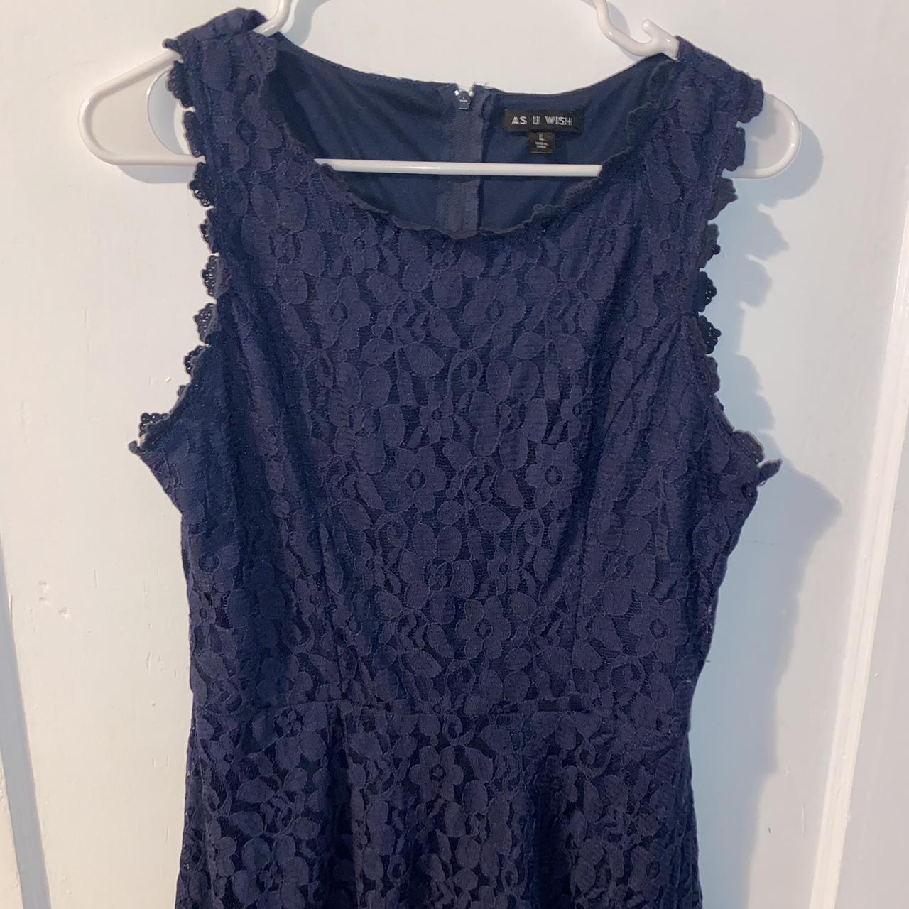 navy blue dress could be a formal dress size L large... - Depop