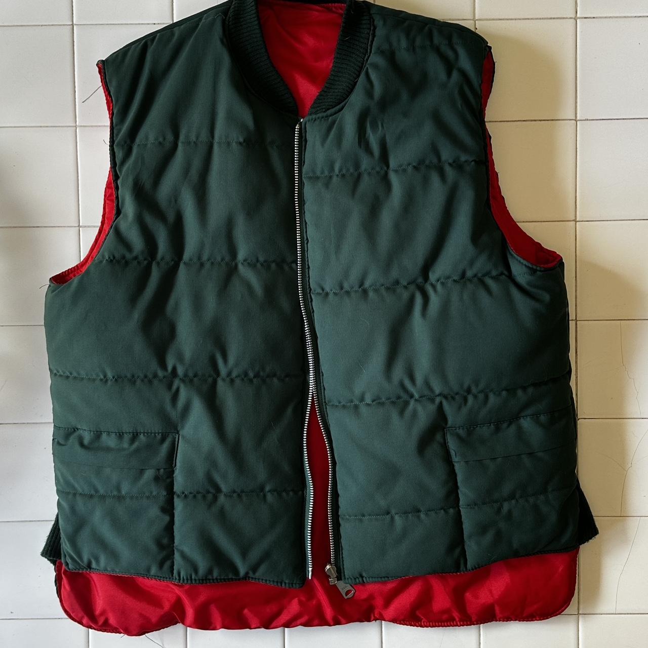 Men's Vest - Green/Multi - M – Reversible Puffer … - image 1
