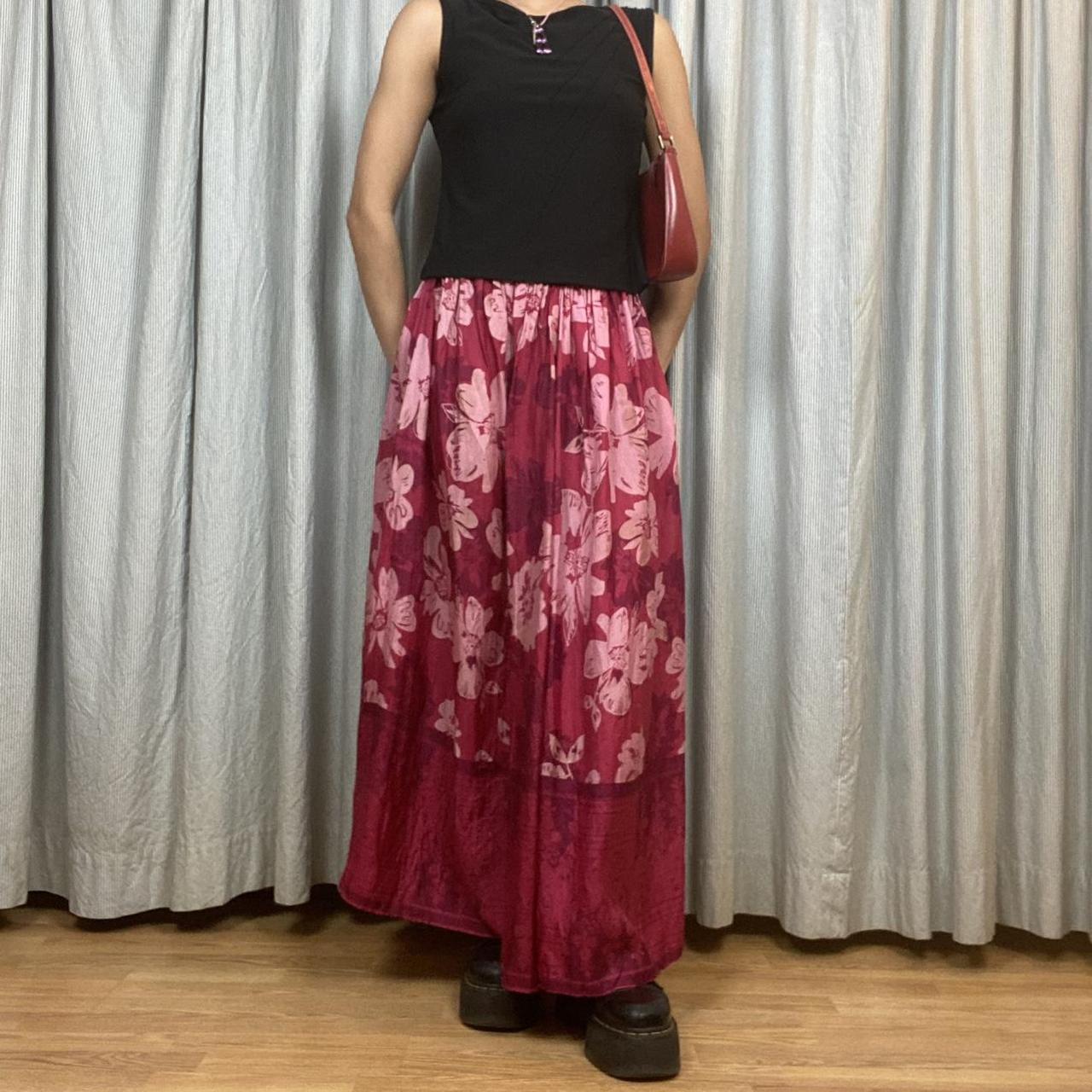 Early 2000s Pink Maxi Skirt Gorgeous Y2K Monsoon... - Depop