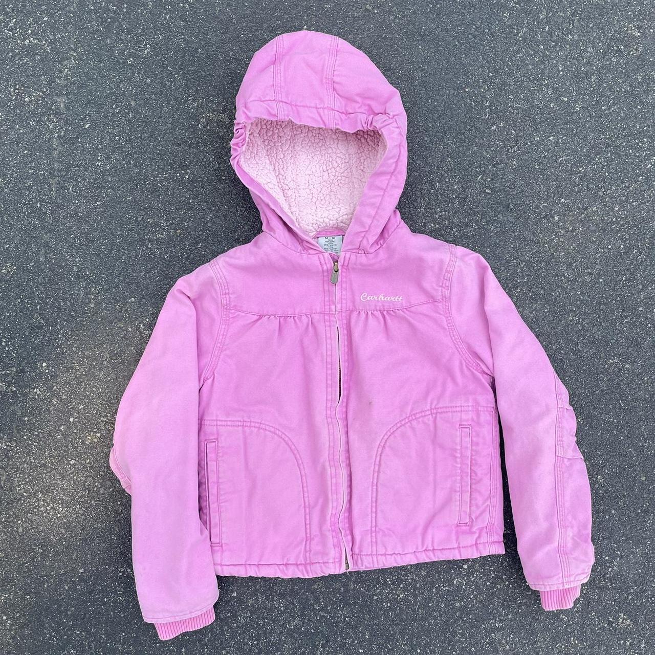 Vintage Pink Carhartt Coat Youth M Carhartt pink... Depop