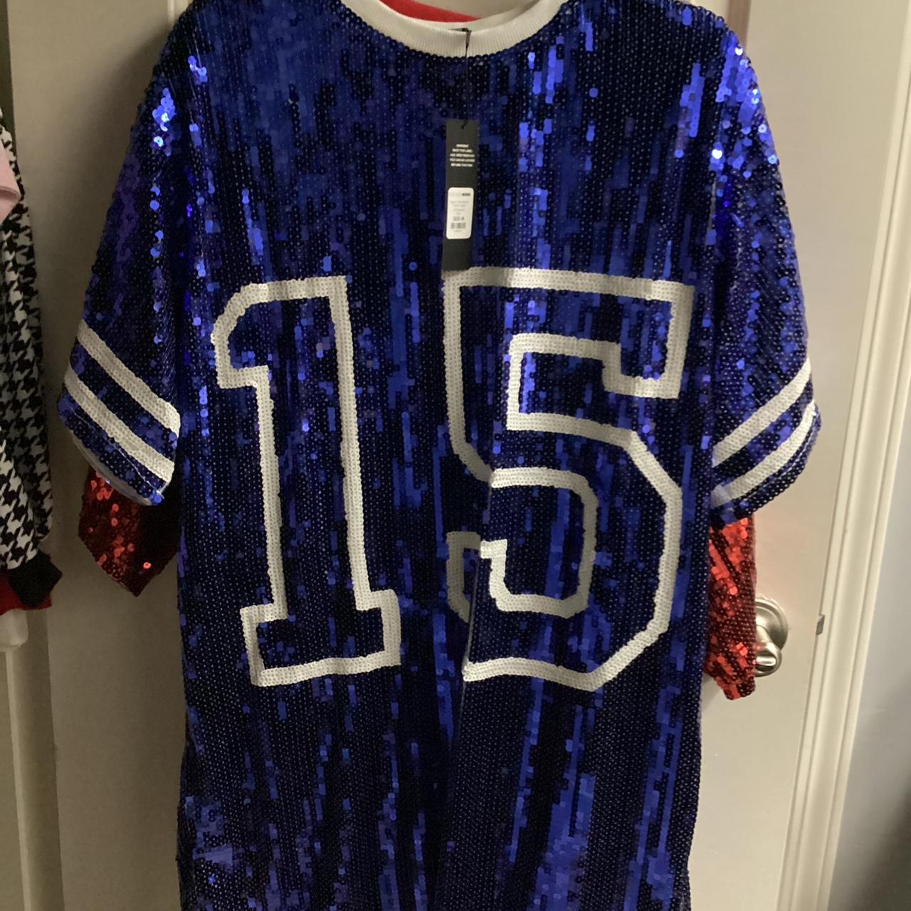 NWT Fashion Nova blue sequin jersey mini dress Depop