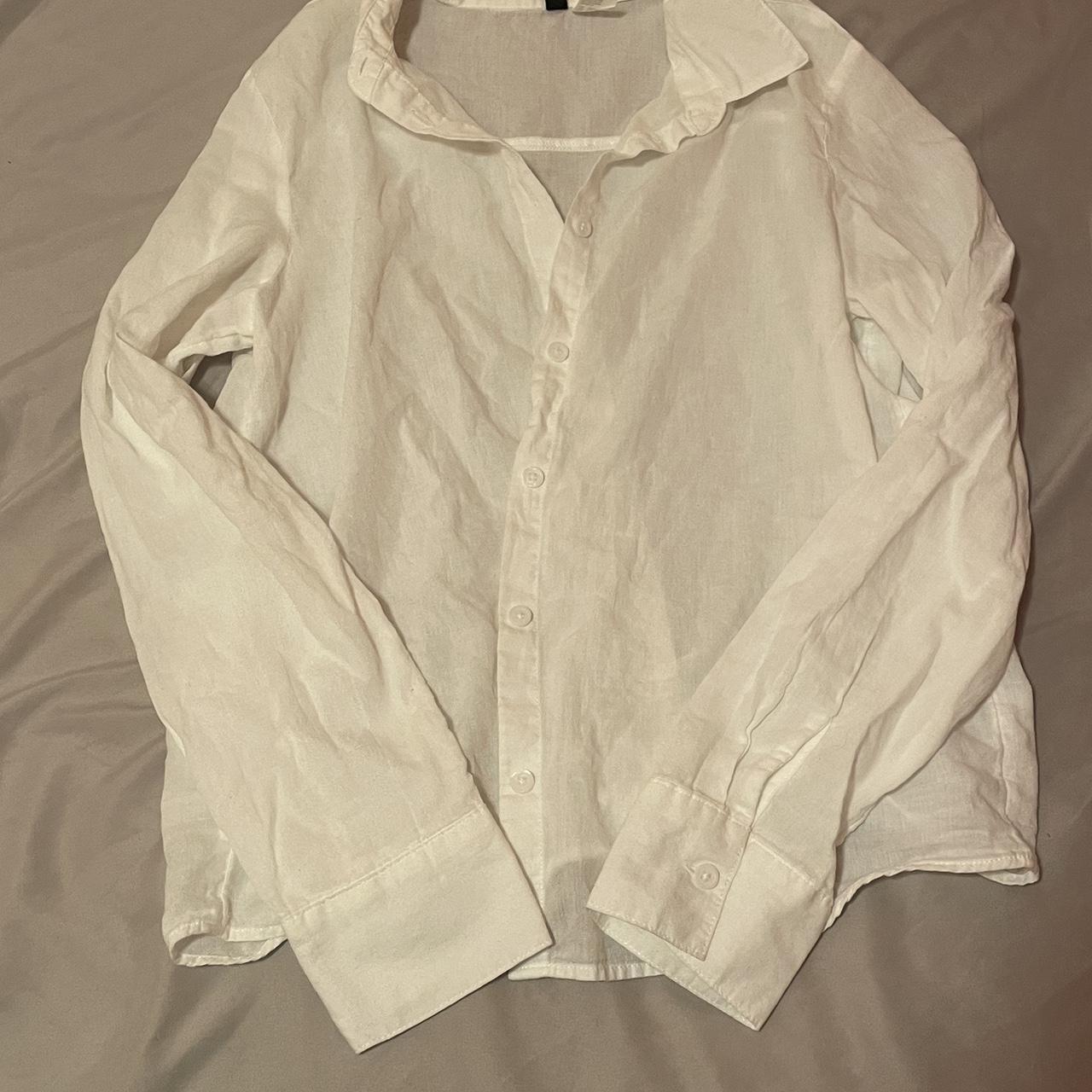 white button up from h&m worn one time for a party... - Depop