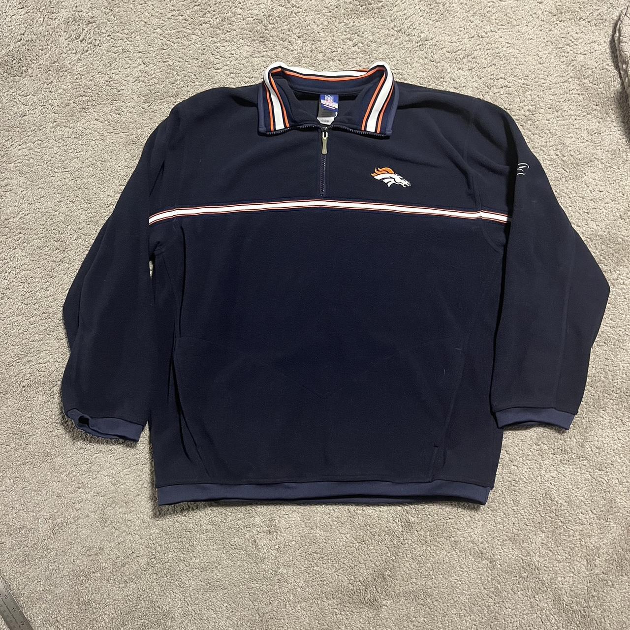 Vintage NFL Denver broncos fleece 1/4 zip Size-L - Depop