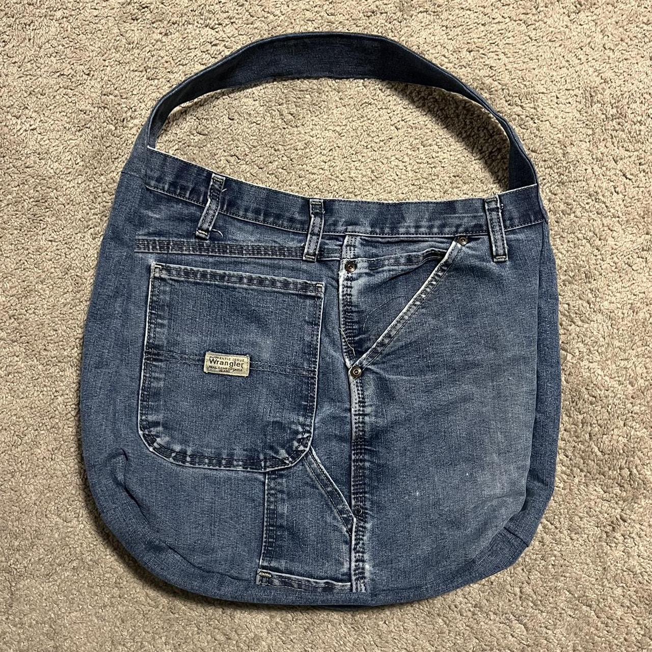 Vintage Wrangler carpenter rework tote bag. Shorter... - Depop