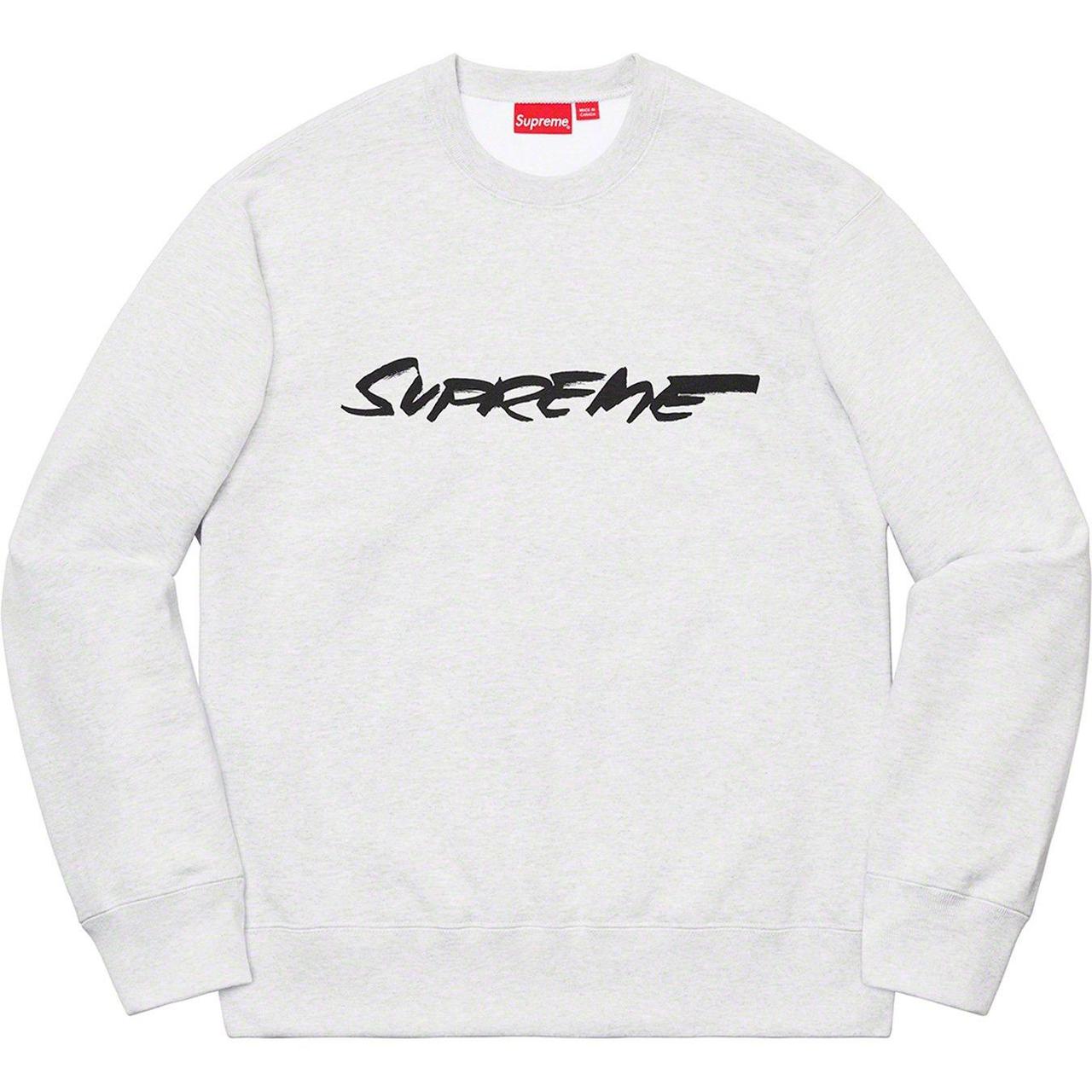 Supreme Futura Logo crewneck Ash Grey size. Depop