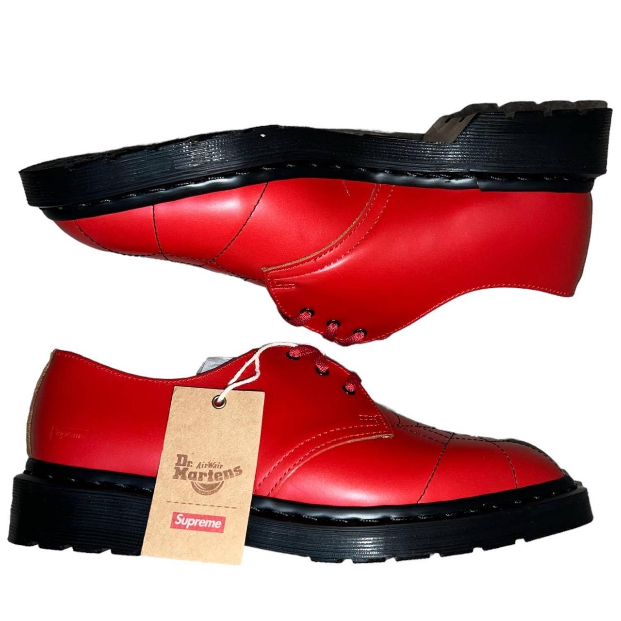 Supreme x Dr. Marten 1461 Spider Web red sz US 8 UK... - Depop