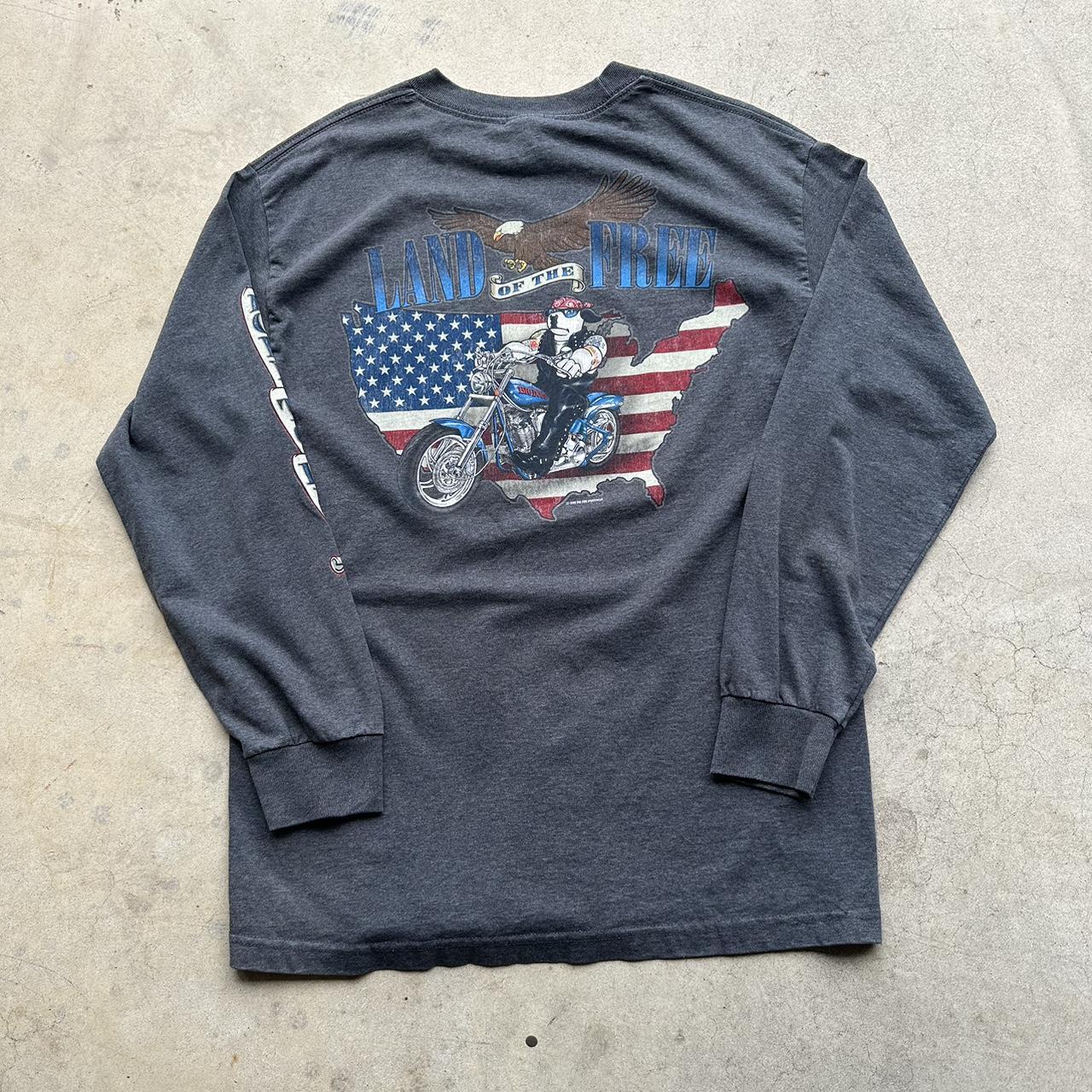 Vintage Land of the free Big dogs Motorcycle long... Depop