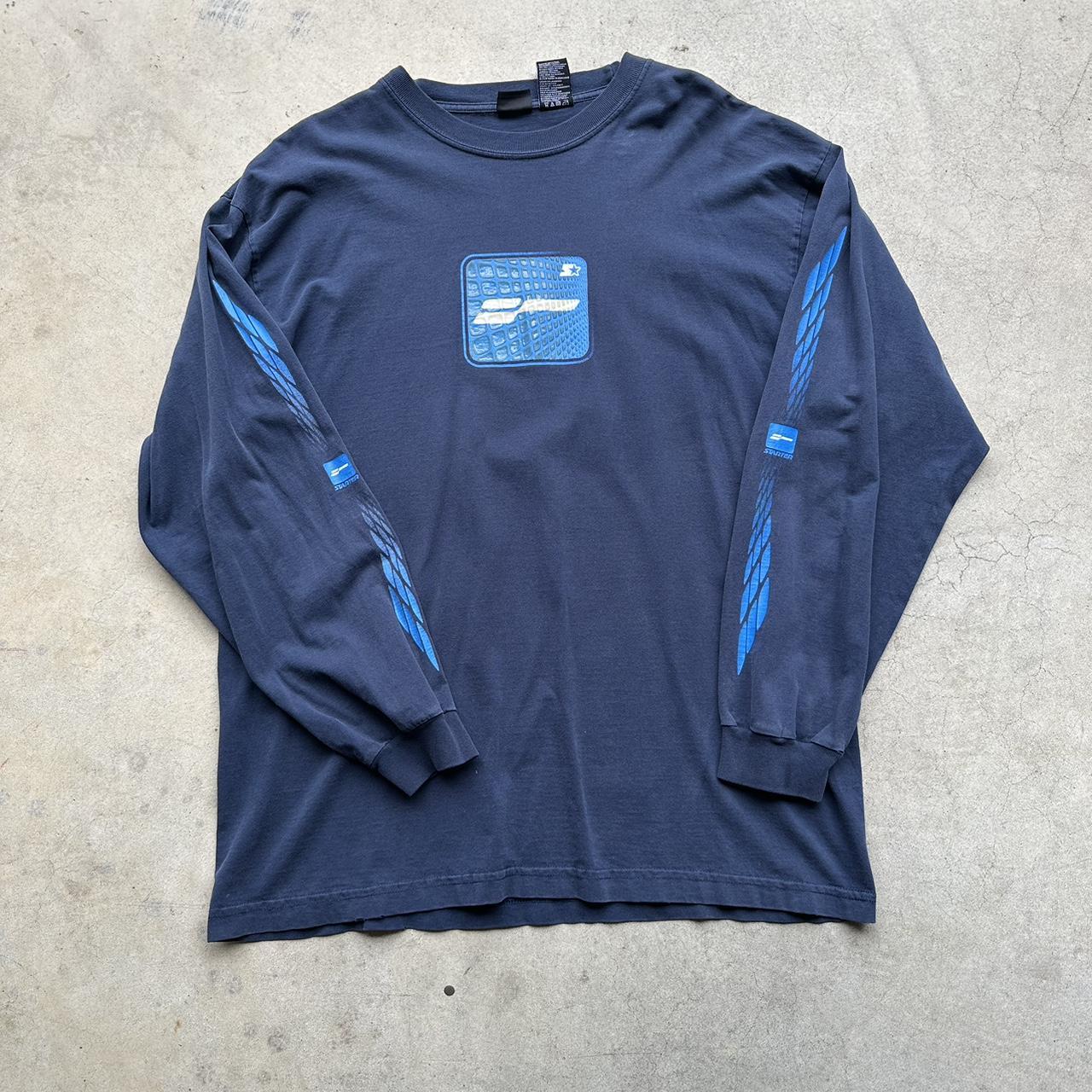 Vintage Starter long sleeve navy blue shirt Size... Depop