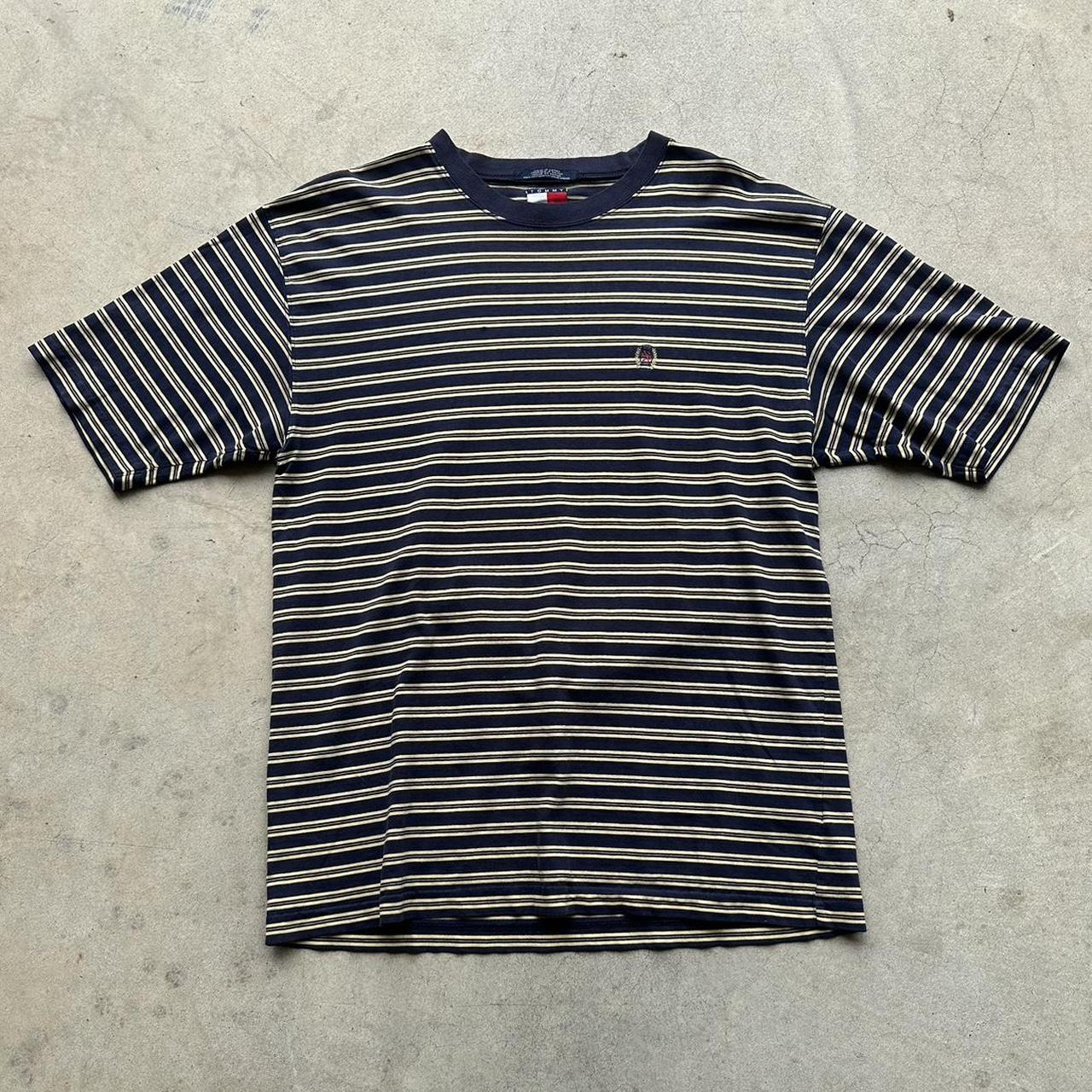 Vintage striped Tommy Hilfiger shirt Size Large-... - Depop