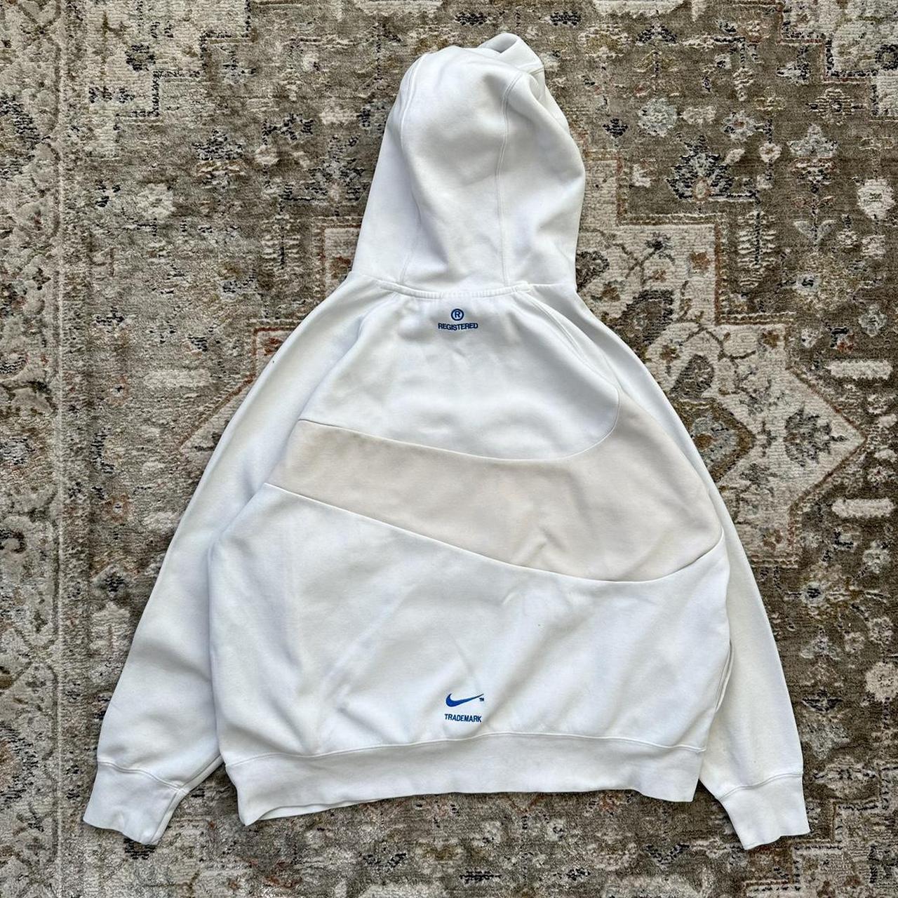 Y2K Nike trademark White hoodie 27X26-XL In good... - Depop