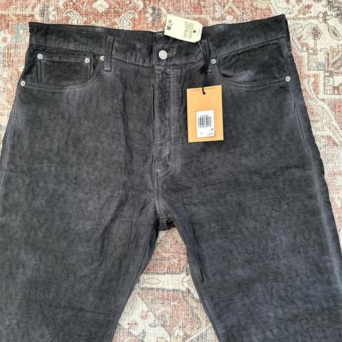 Stussy x Levi's Dyed Black Jacquard Denim - Depop