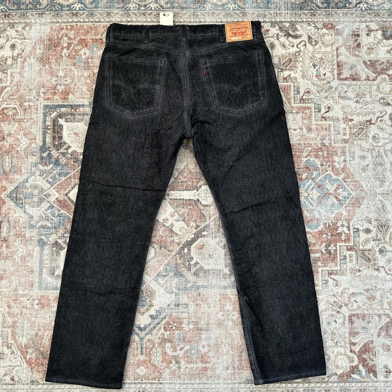 Stussy x Levi's Dyed Black Jacquard Denim - Depop