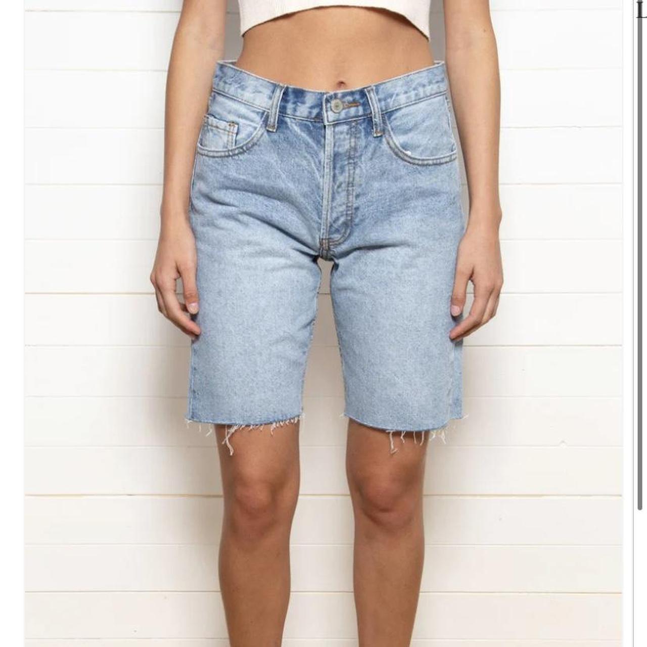 Denim knee length jorts brandy melville Worn a... Depop