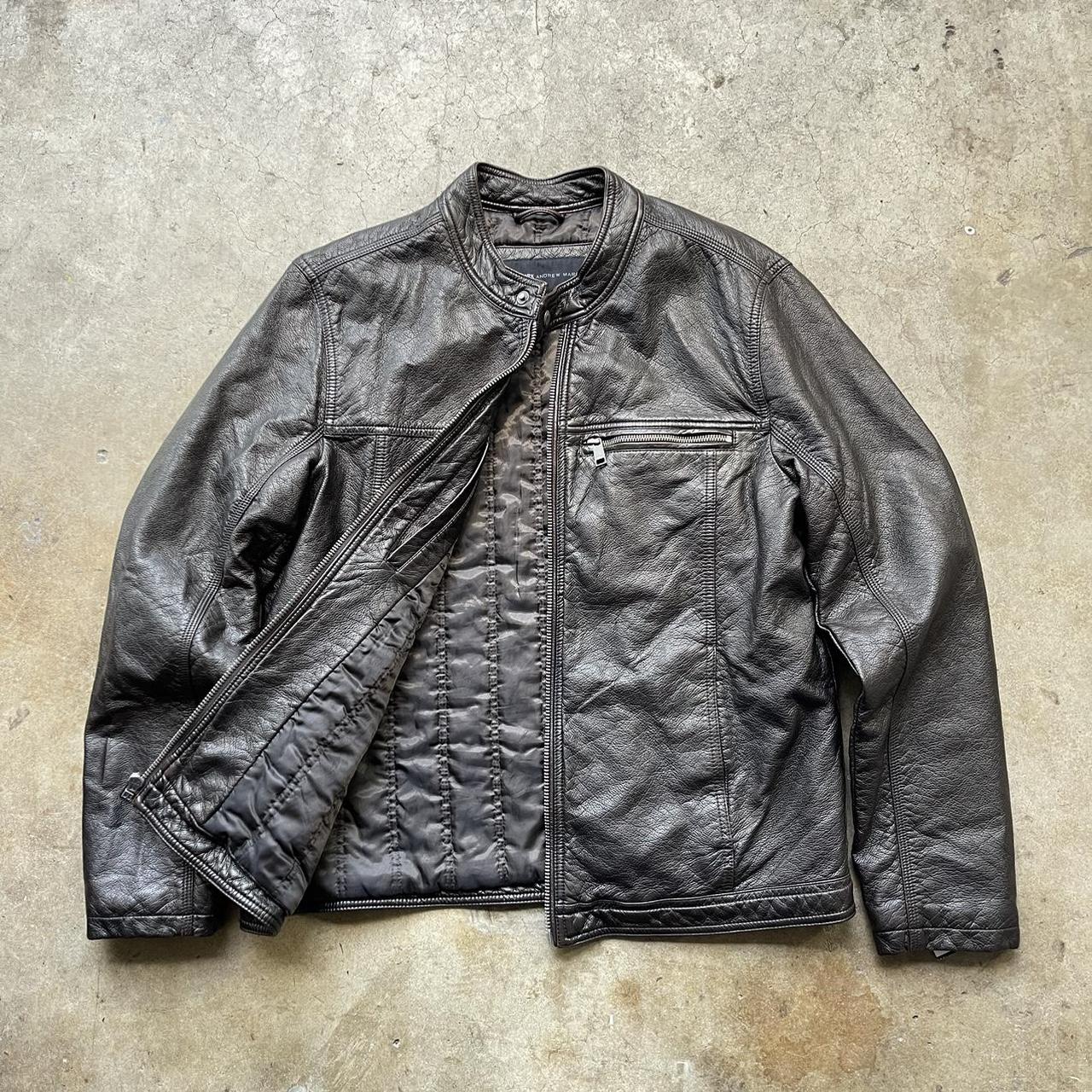 Andrew marc leather hot sale moto jacket