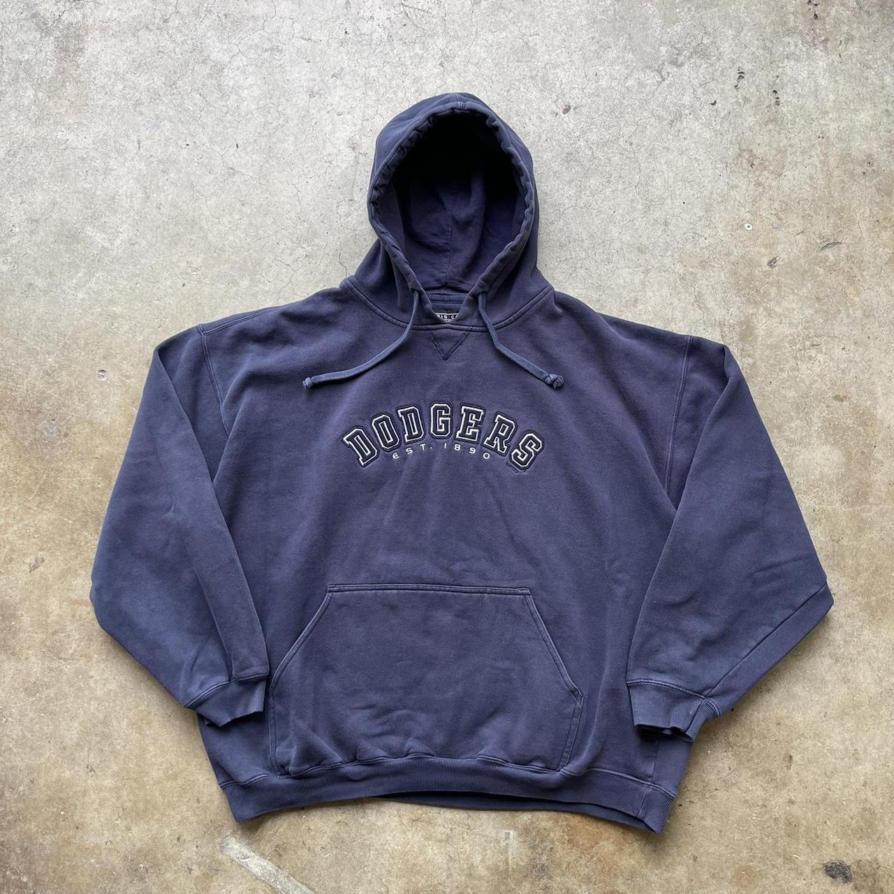 Men's Navy and Cream Hoodie | Depop