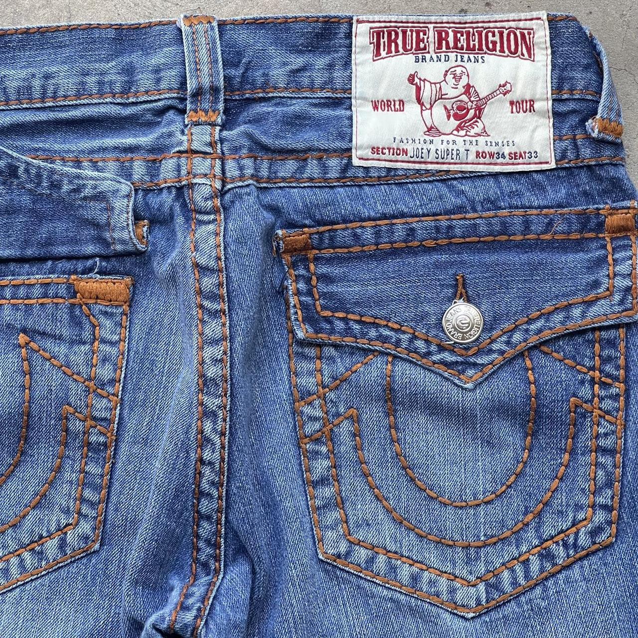 TRUE RELIGION Joey Super T Jeans Womens 26 Yellow Cystals