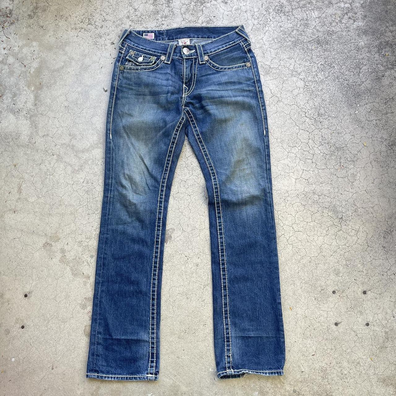 IOさん着用 TRUE RELIGION Ricky Super T Y2K TRUE RELIGION RICKY Super T Straight Red Bar tacks Double