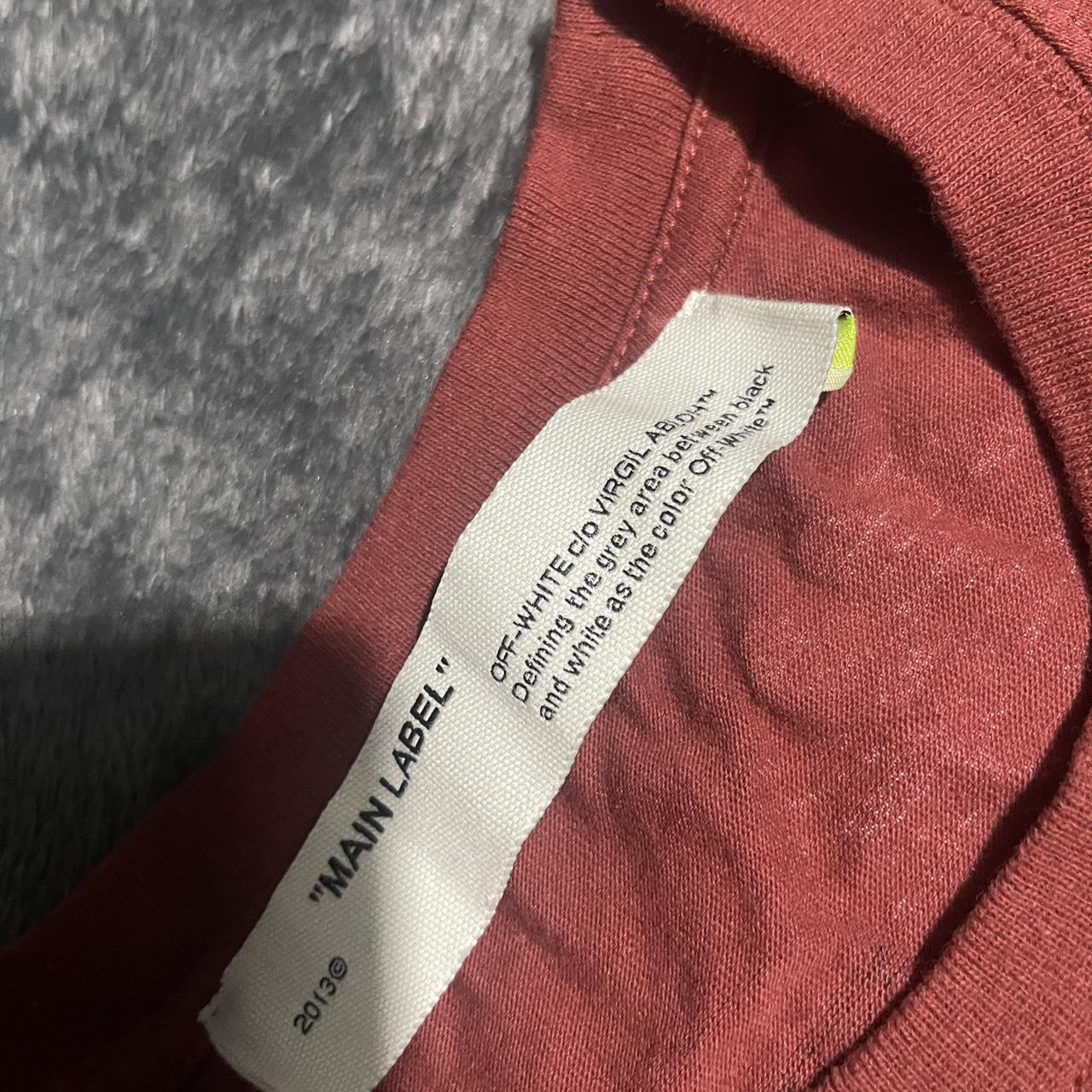 off white t shirt black and orange