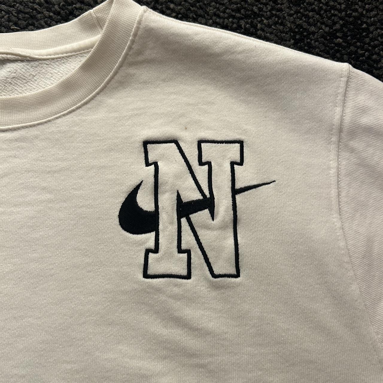 Nike white crewneck sweatshirt with unique ... | Depop