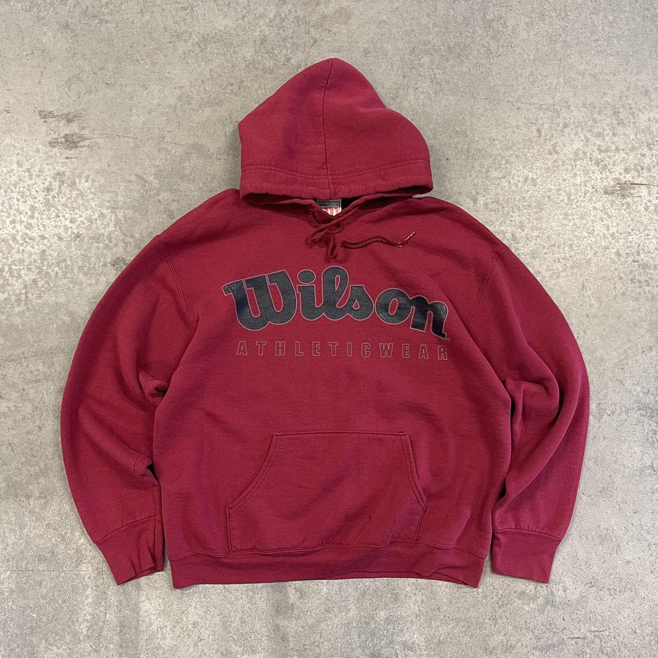 Wilson Men's Burgundy Hoodie Depop