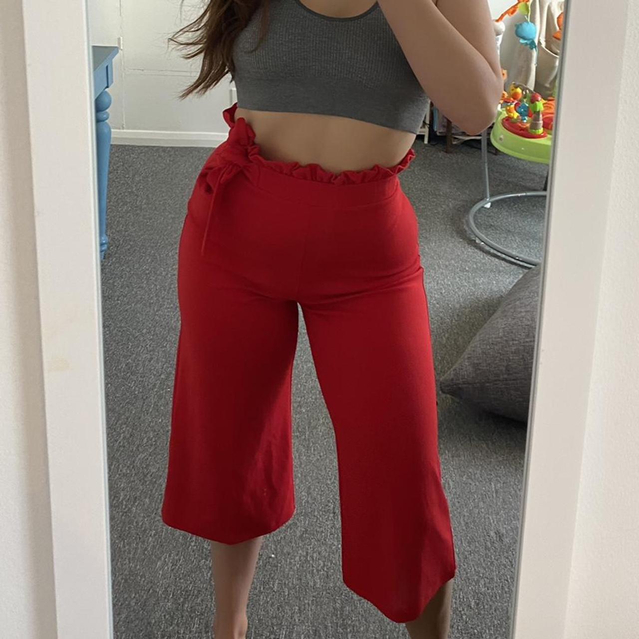 Miss Selfridge Womens Red Trousers Depop