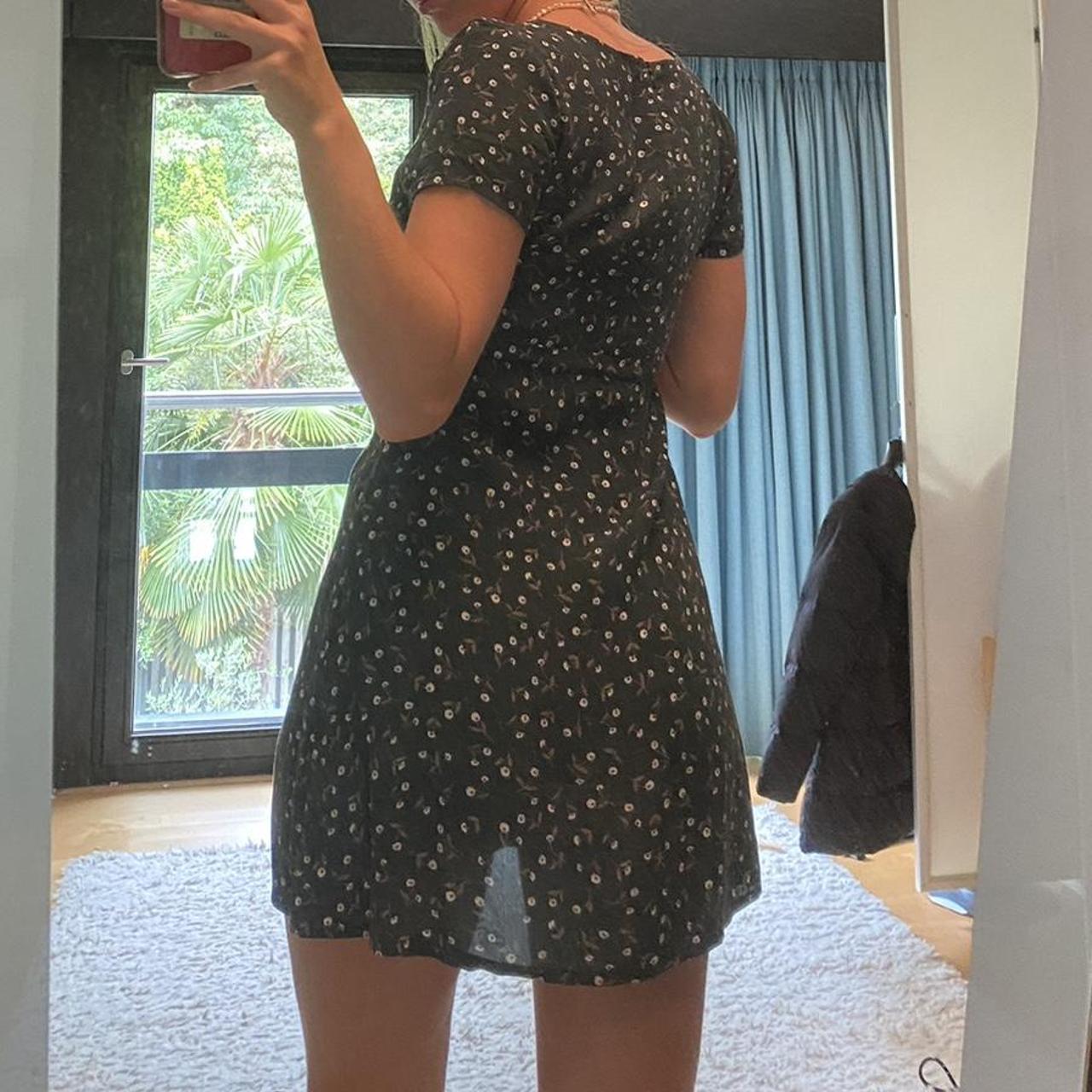 Brandy Melville green dress Floral summer mini... Depop