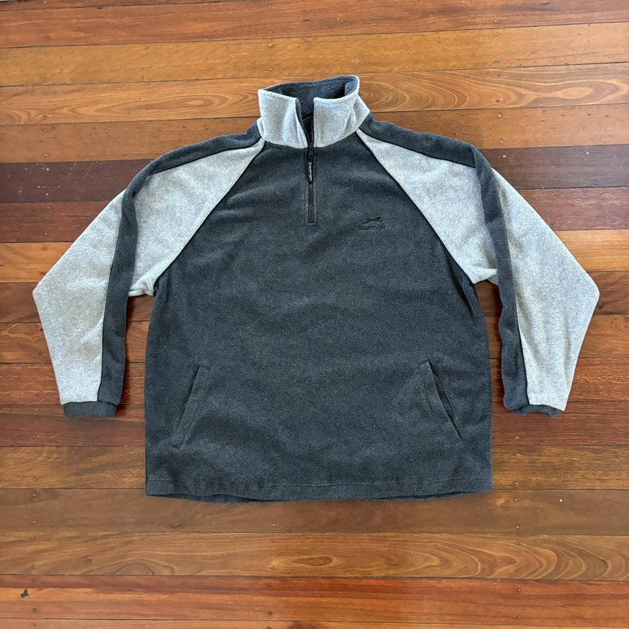 Vintage 00s Slazenger Sportswear Boxy Grey... - Depop