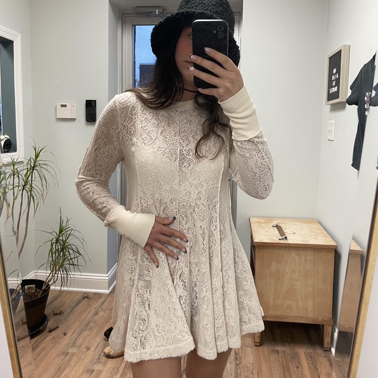 Free people 2024 cream lace dress